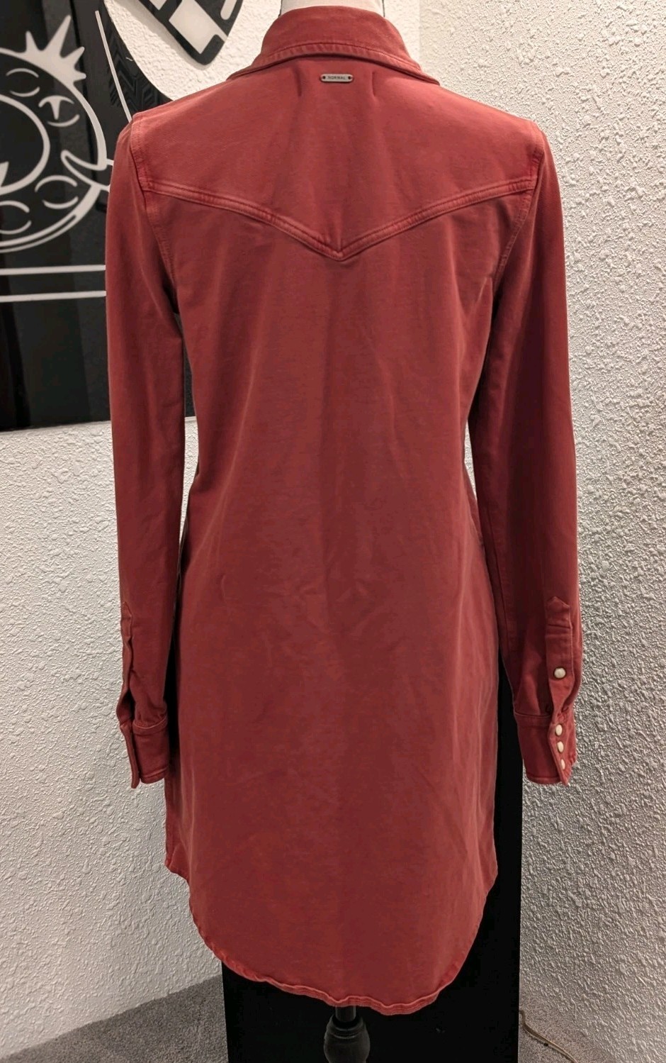The Normal Brand Rust shirt dress, effortless, western style, utility, layering