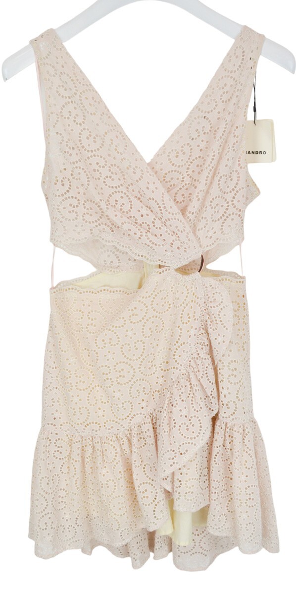 Sandro Laeticia Dress Womens (EU) 38 Sleeveless Cut Out Lace Embroidered