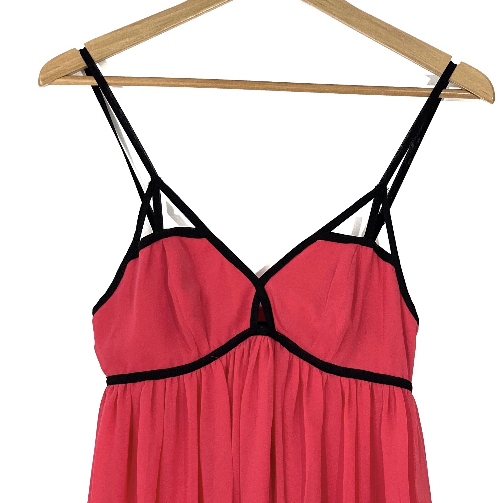 Dotti Women’s Size 8 Medium Pink Black Contrast Trim Cut Out Lined Party Dress