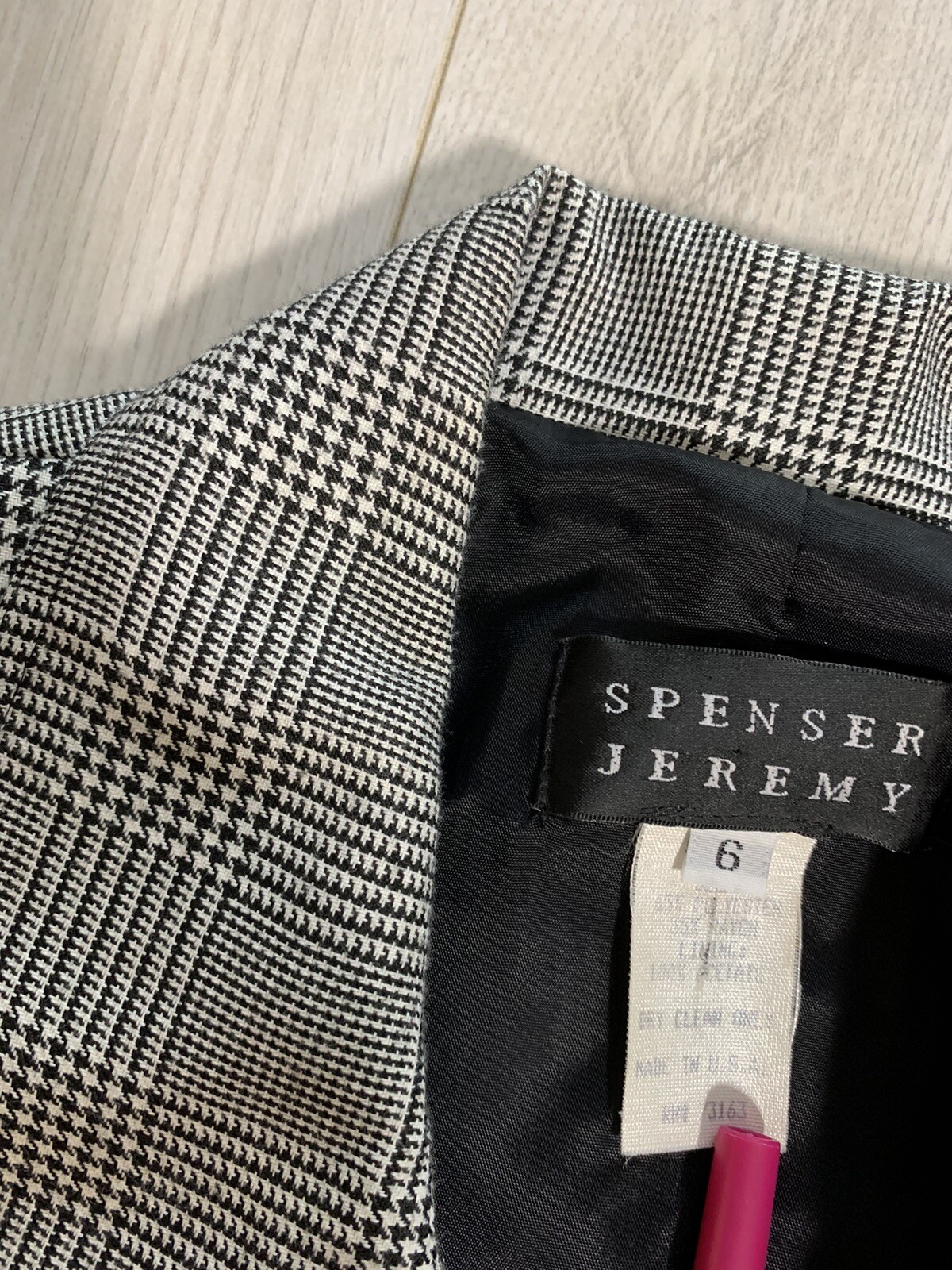 Spenser Jeremy Gray Houndstooth Vintage Waist Tie Belt Trench Wrap Dress Sz 6