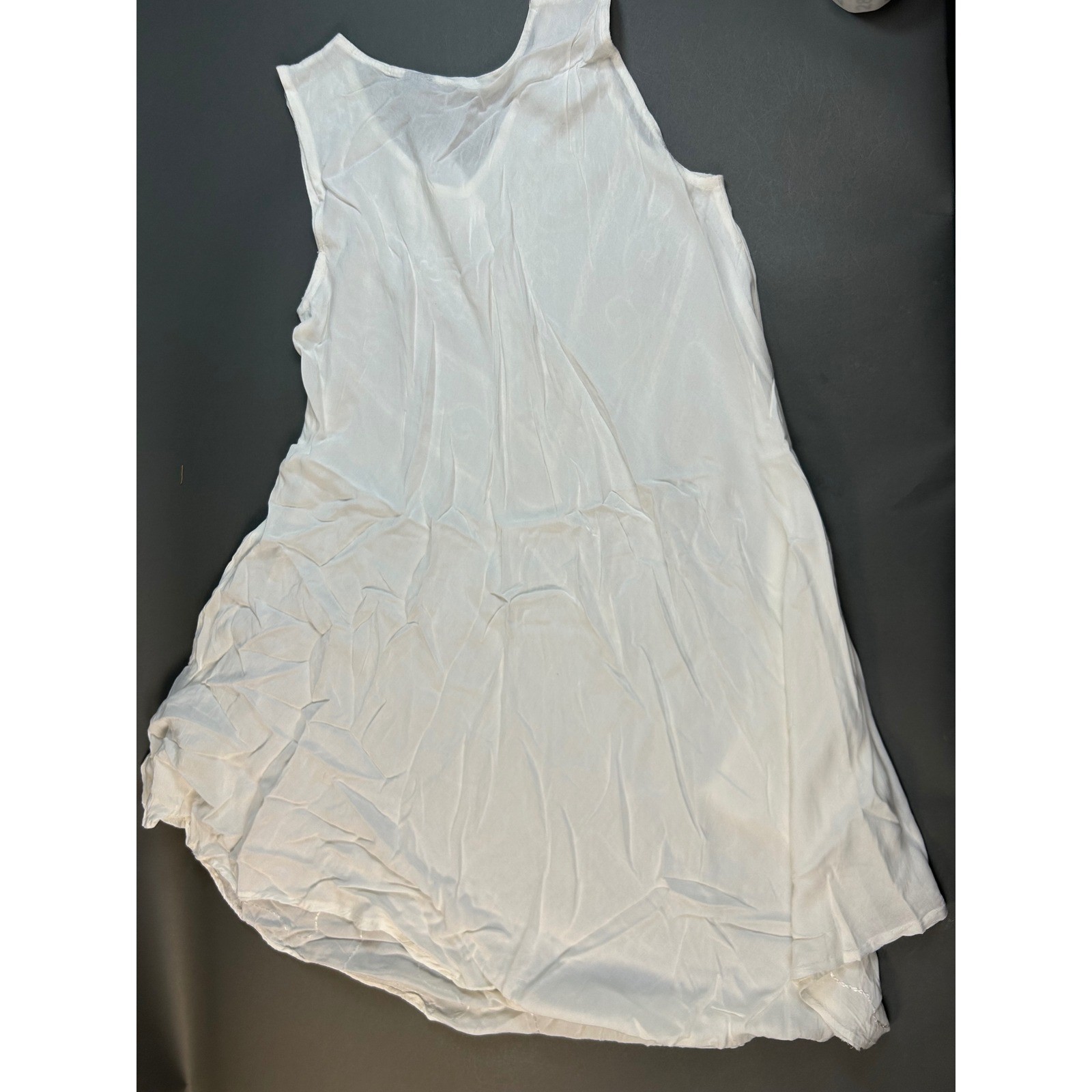 Seven Islands New York White Embroidered Sequin Sleeveless Rayon Midi Dress L