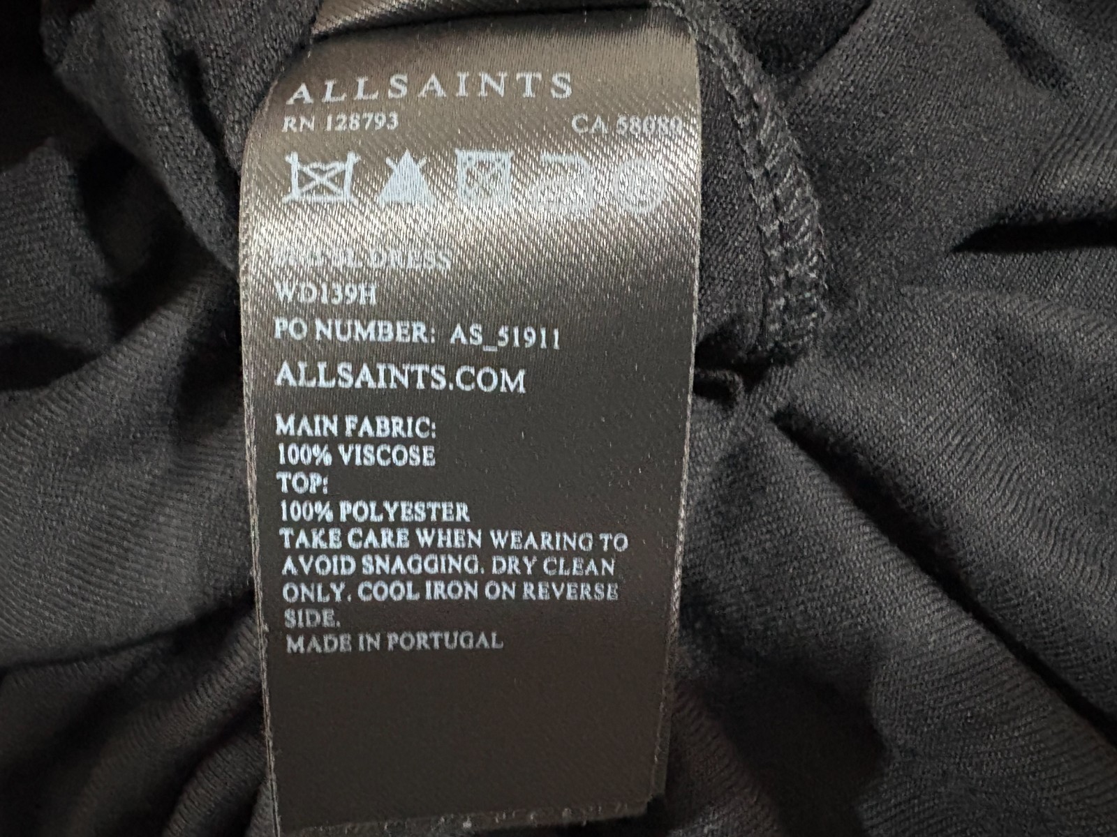 All Saints Black Siri Sleeveless Mini Dress Sheath Blouson Cocktail Grunge Sz 4