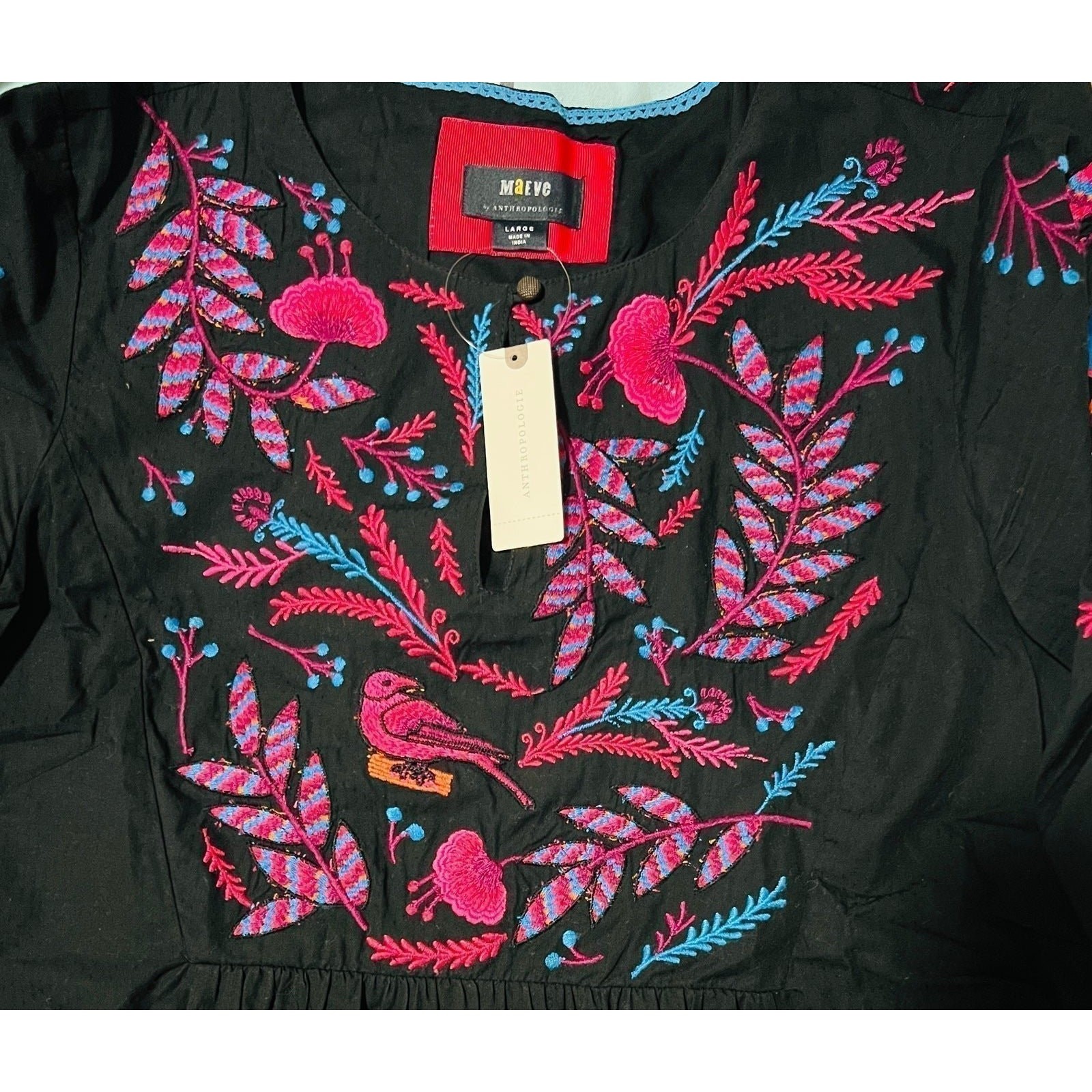 NWT❤️Anthropologie Maeve Embroidered Tunic Dress szL