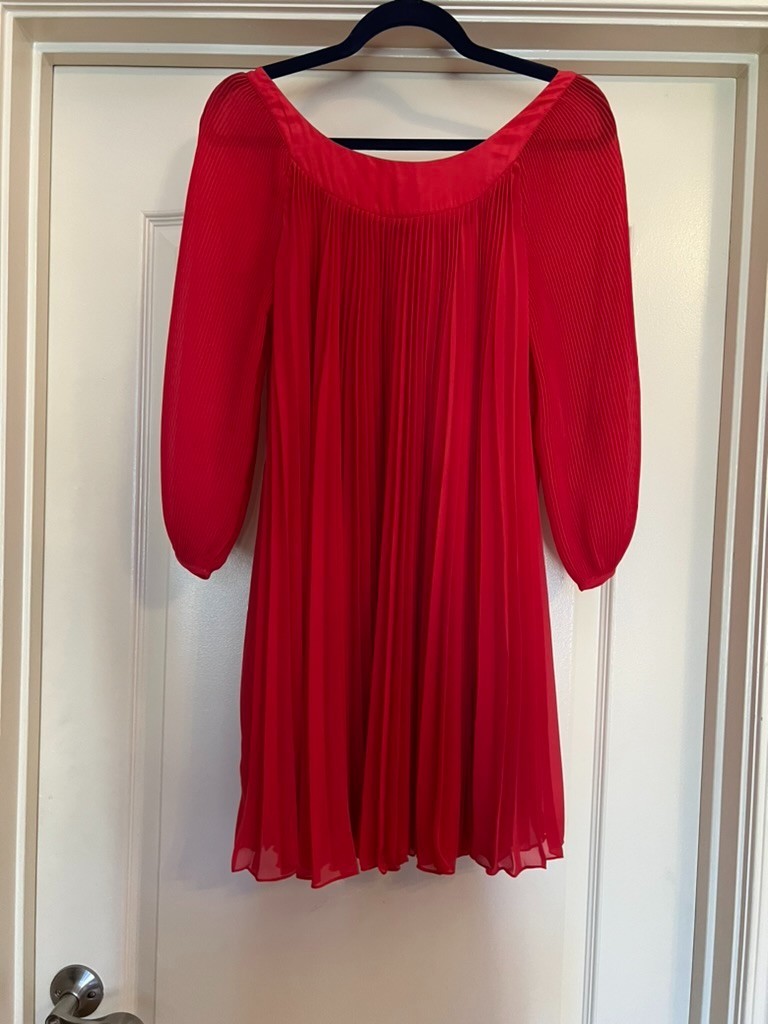 Erin Fetherston Red Pleated Mini Dress US 0