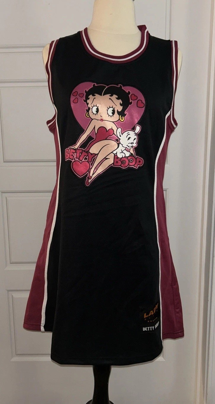 Betty Boop Headgear Classics Basketball Jersey Dress Lady Elite Women L