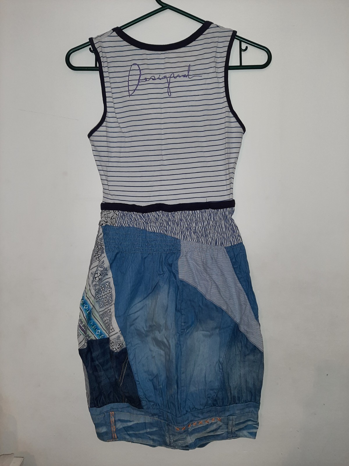 DESIGUAL Demim Patchwork Tshirt Dress Vintage Y2K Style