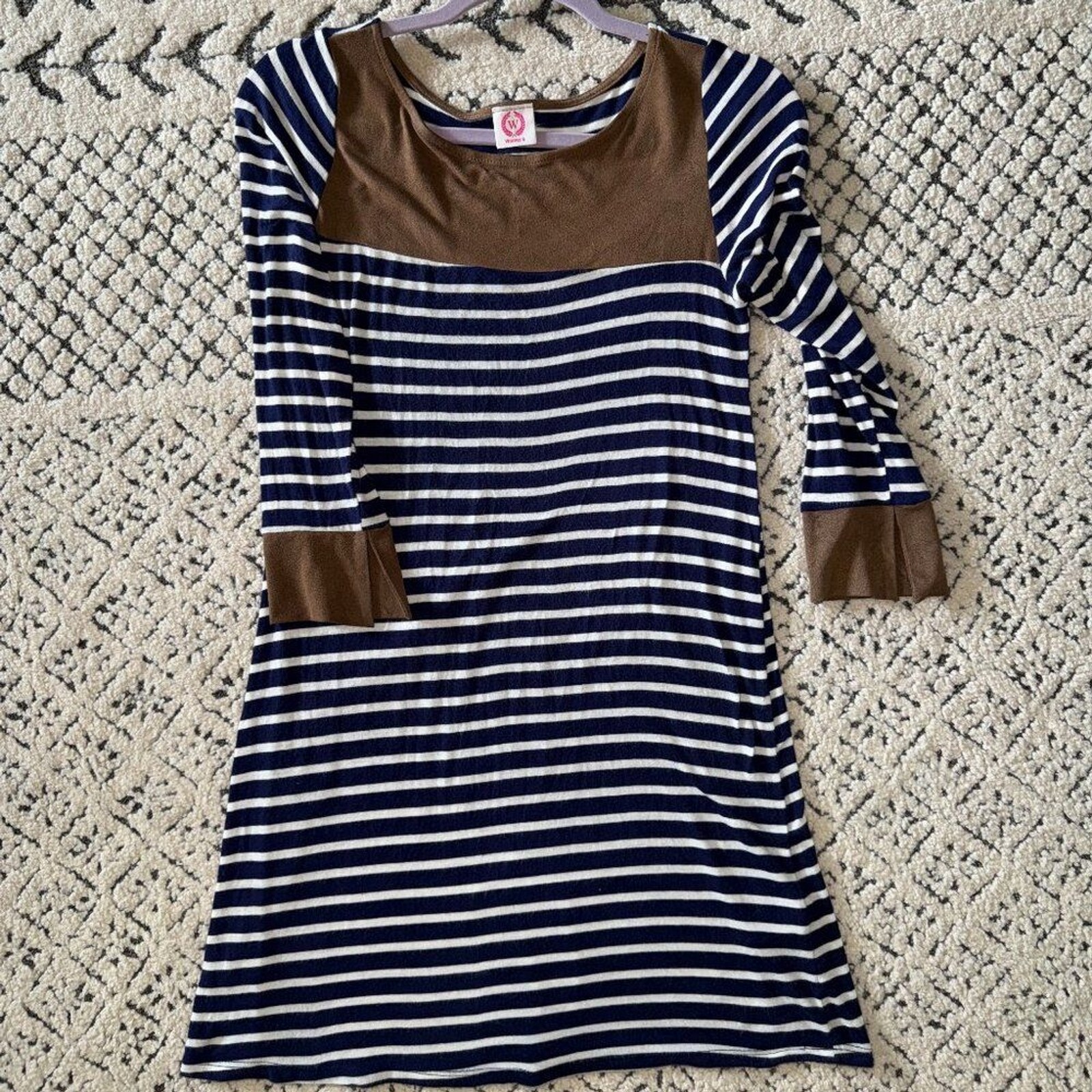 Wanna B Navy Striped Dress Size Small