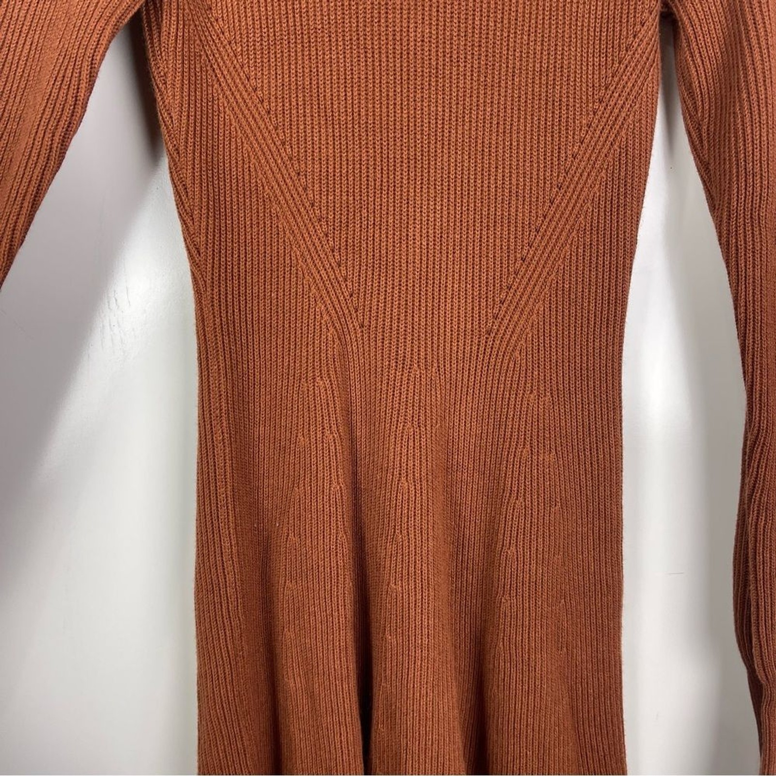 Abercrombie & Fitch Ribbed Knit Sweater Dress NWT Long Sleeve Brown Size XS