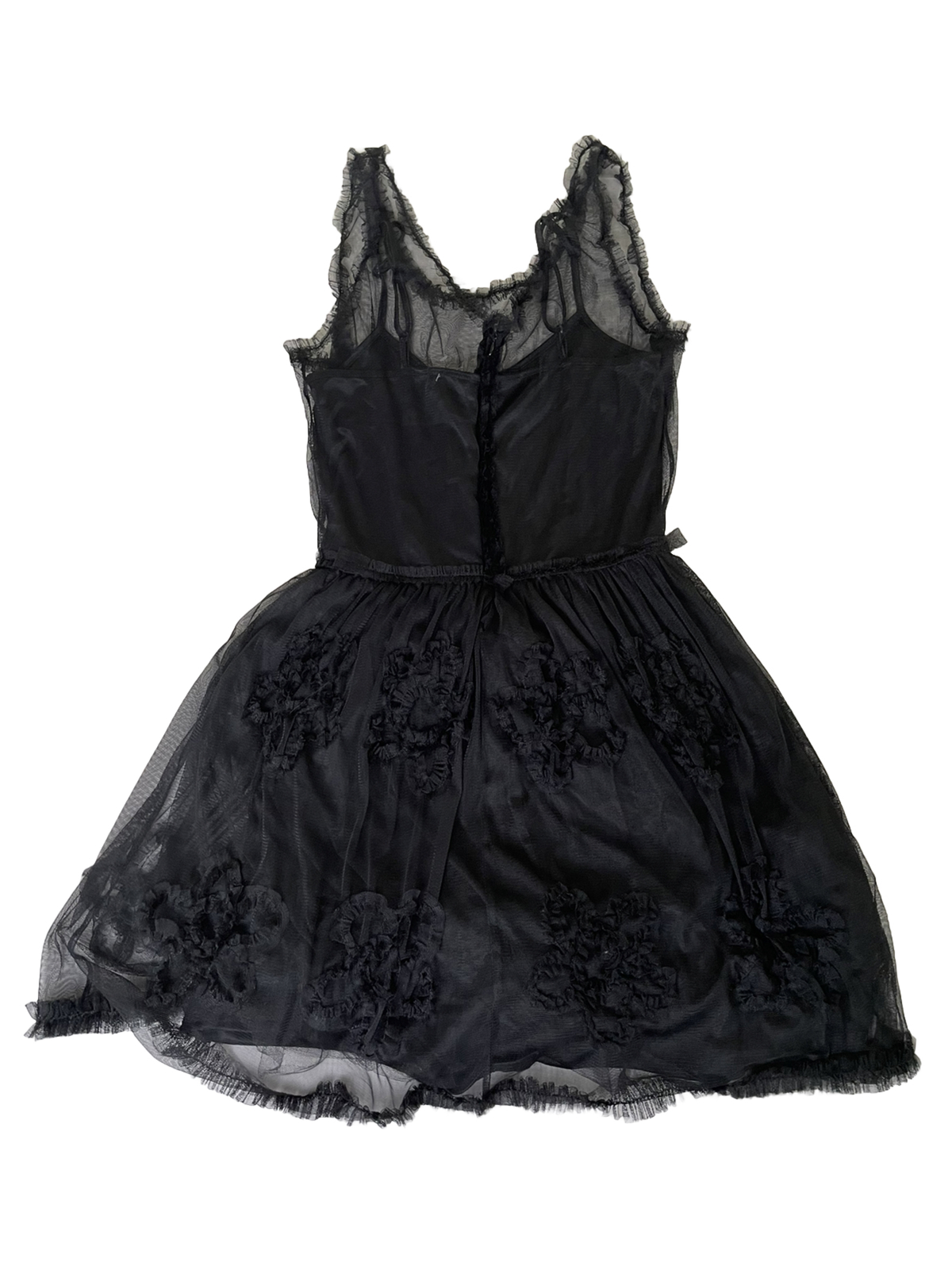 American Rag Sleeveless Rosette Fabric Trim Black Cocktail Dress Size Small