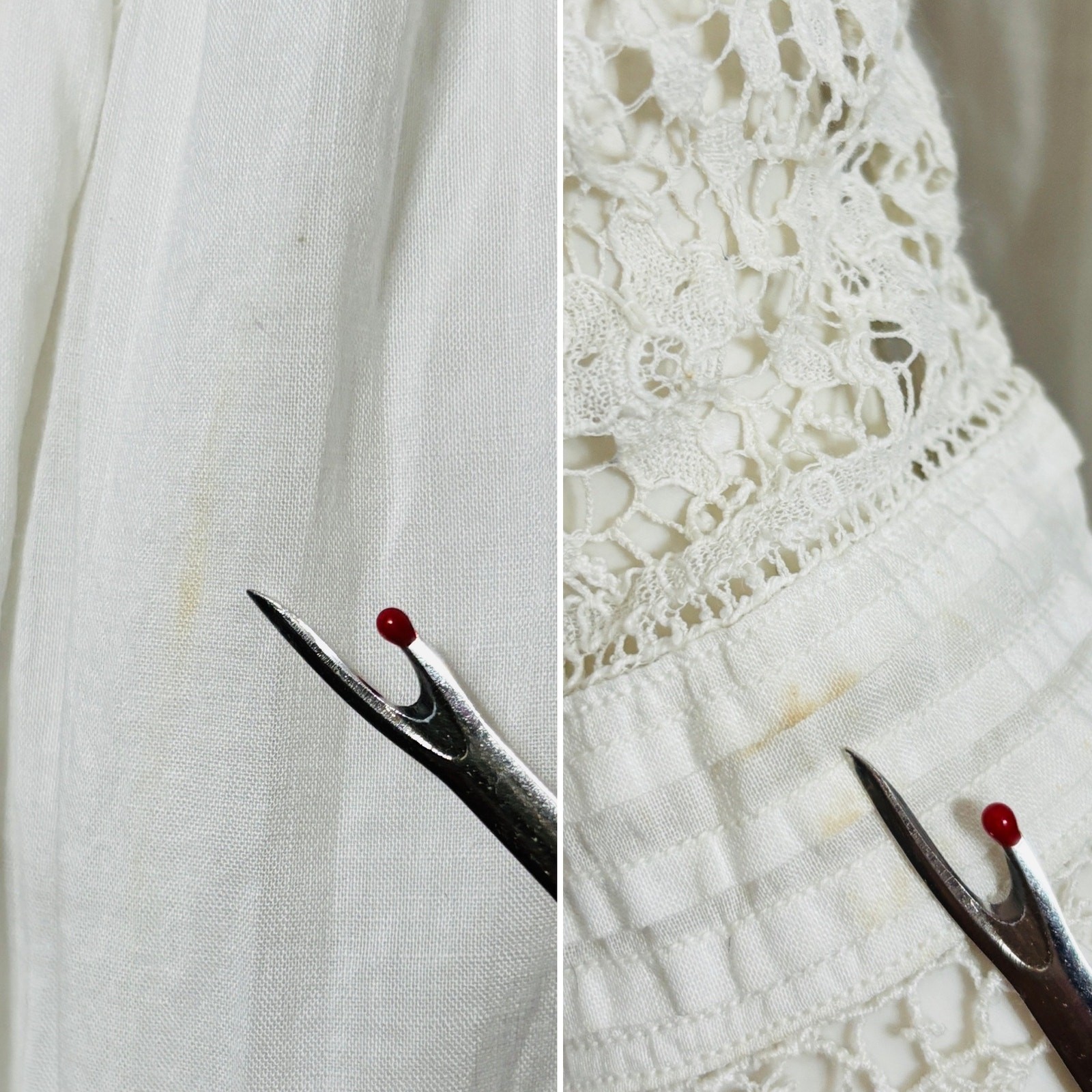 Small to Medium Edwardian 1900s Antique Cotton Blouse and Skirt Set