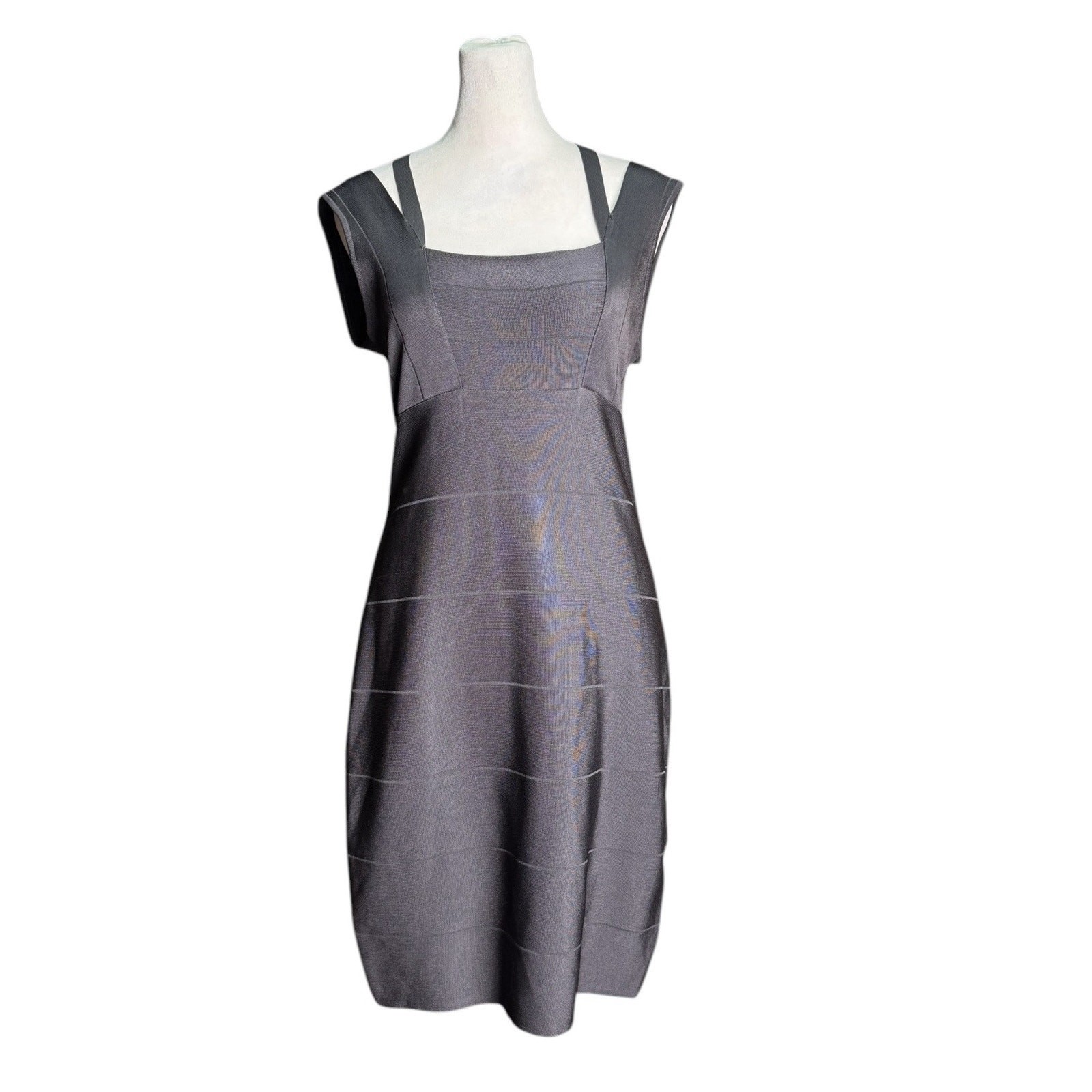 Armani Exchange A|X Womens Gray Bandage Midi Dress Open Back Minimalist Y2K Sz L