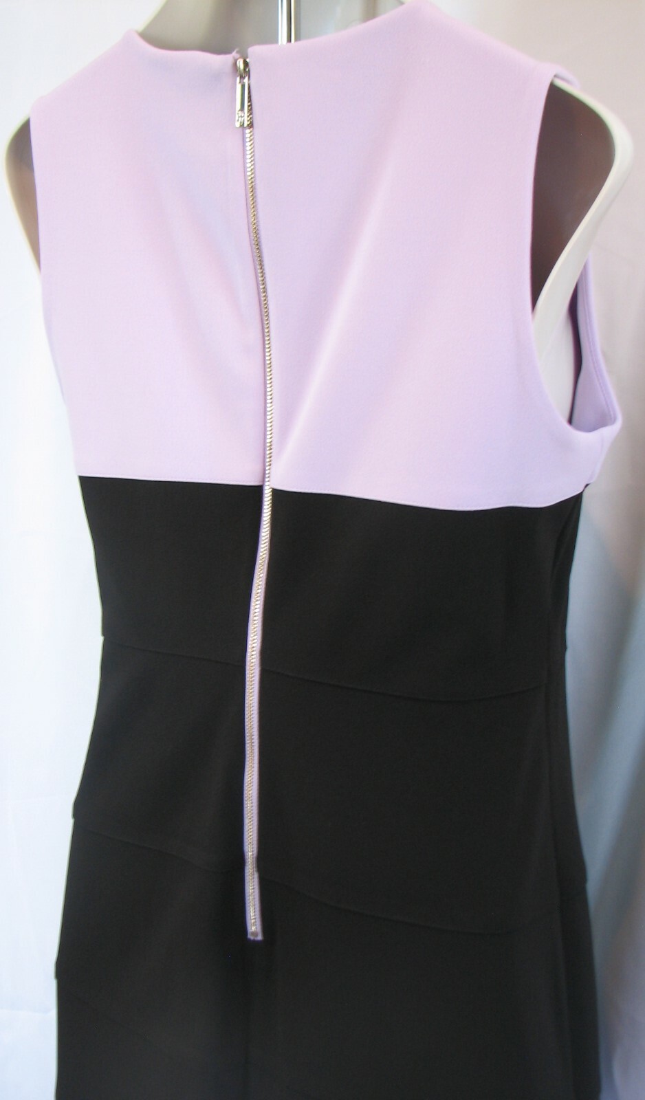 Shift Sheath Dress Tommy Hilfiger Color Block Scuba Crepe Lavender Black 8