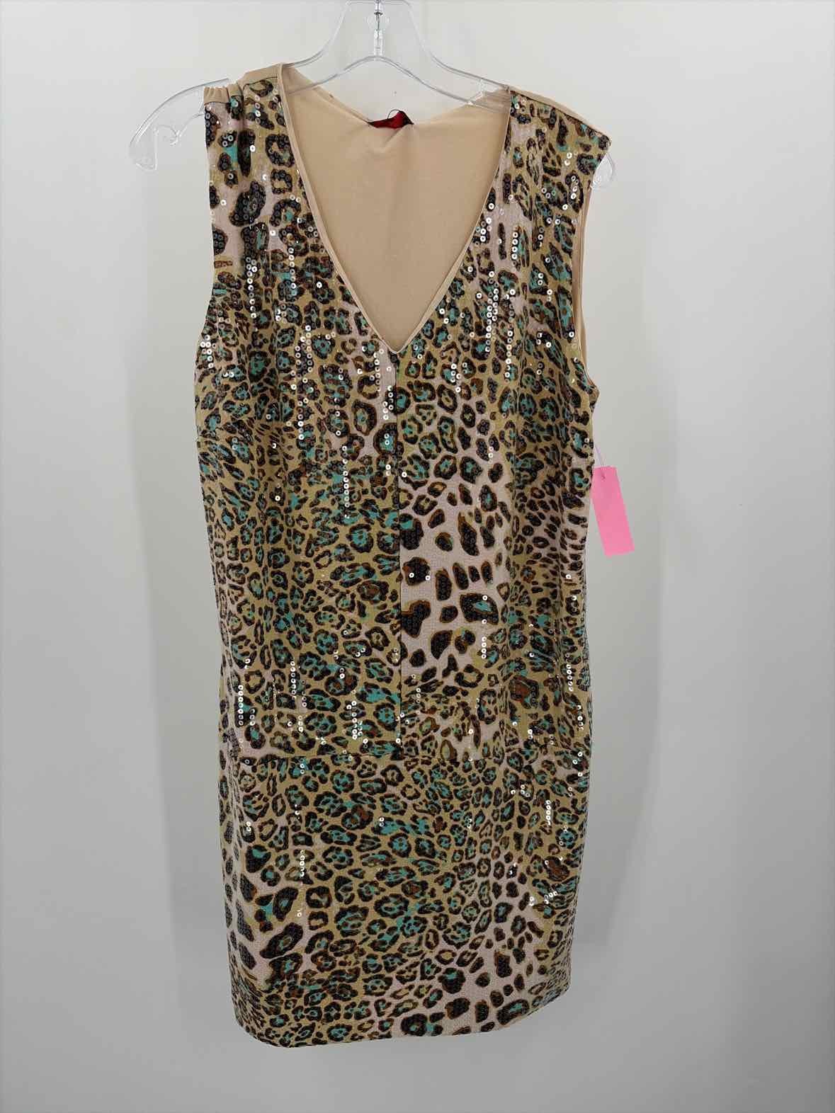 Pre-Owned ISLE Tan Size Large Knee Length Sleeveless Dress