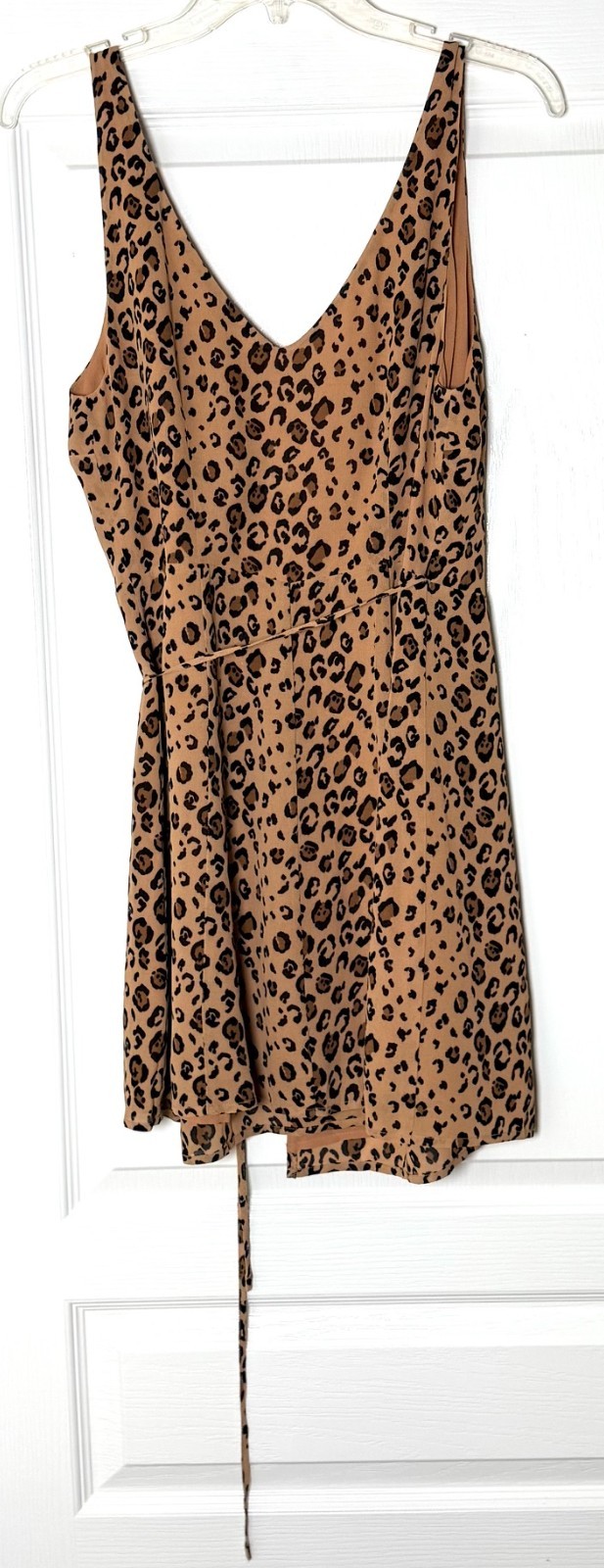 REFORMATION Feline Leopard Animal Print ANCHORAGE V-Neck Wrap Mini Dress SMALL