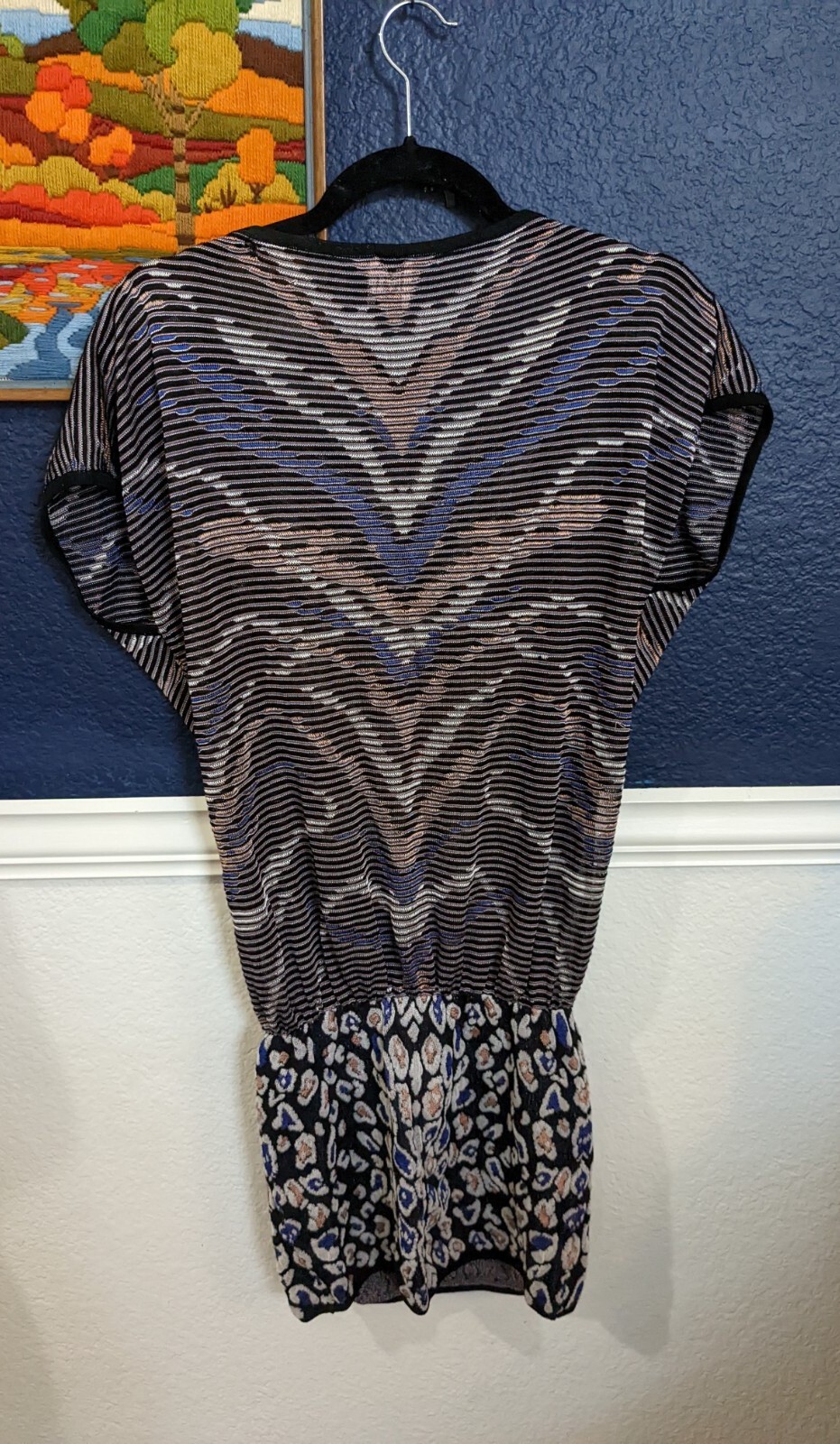 Missoni Crochet Diagonal Sheer Short Sleeve Italy Dress Sz 38 Small S