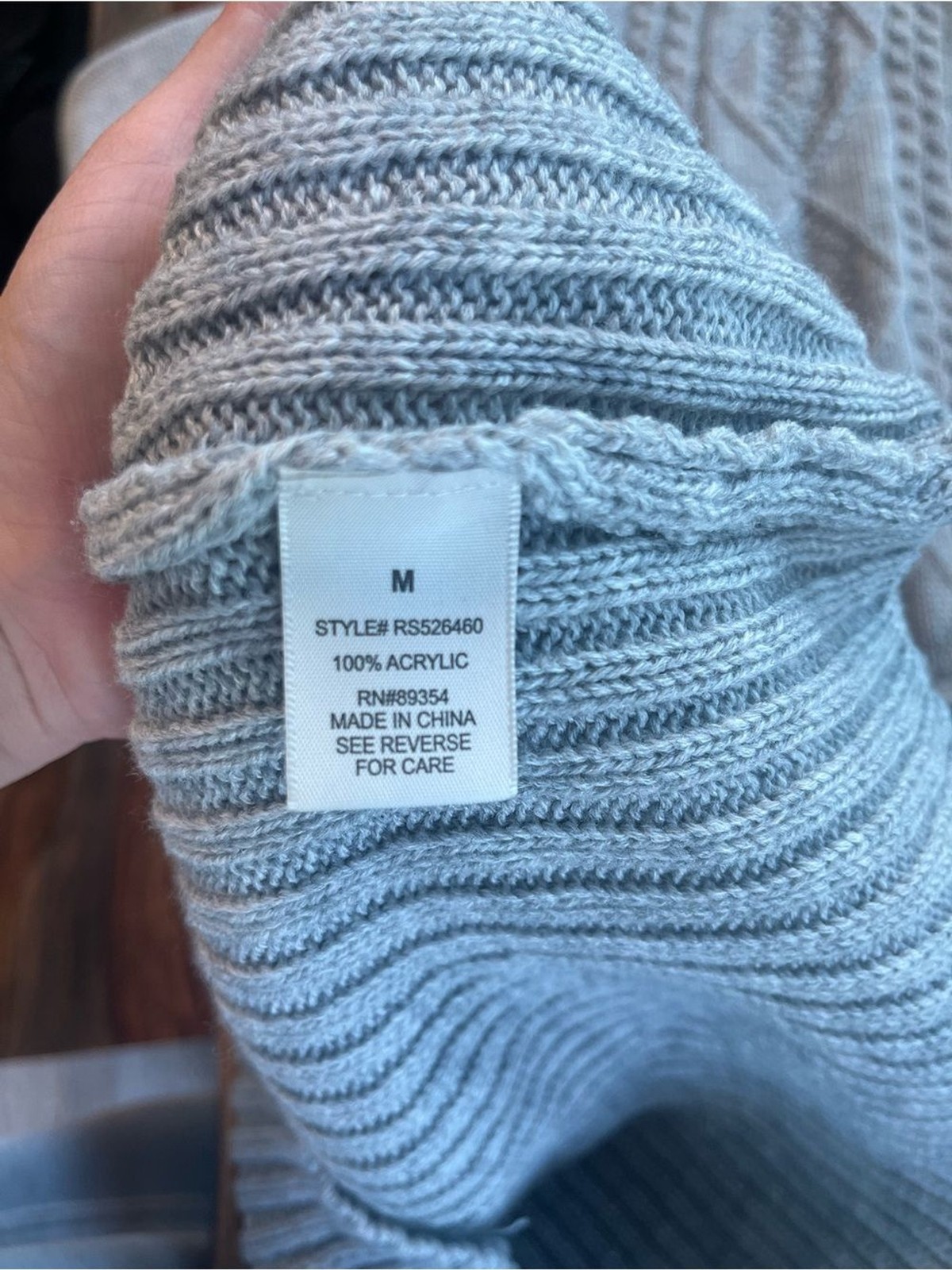 No Comment Cable Knit Tie Waist Balloon Sleeve Dress Light Gray Wrap Belted