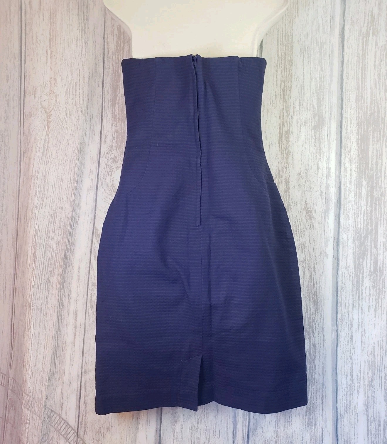 Lilly Pulitzer Vanna Navy Strapless Dress Size 6 Cotton Nautical Classic