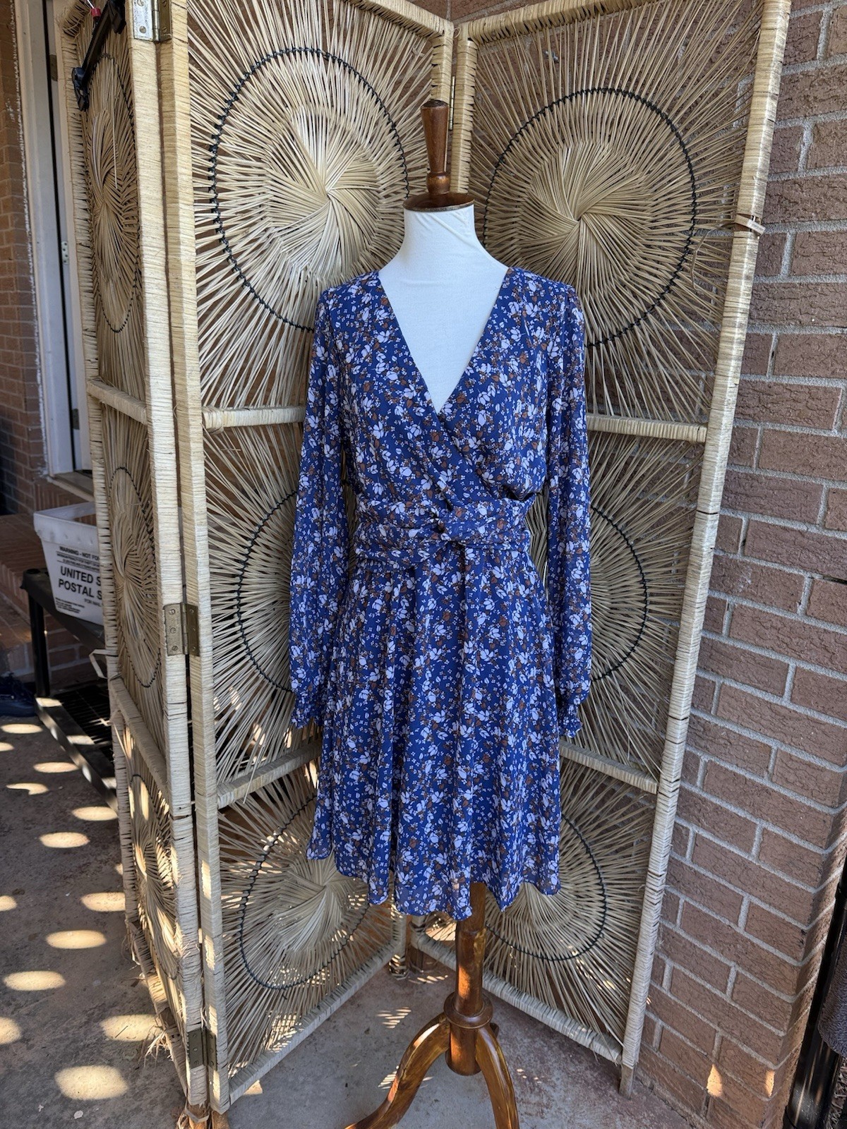 June & Hudson Floral V Neck Dress Multicolor NWT Boho Size M Festival