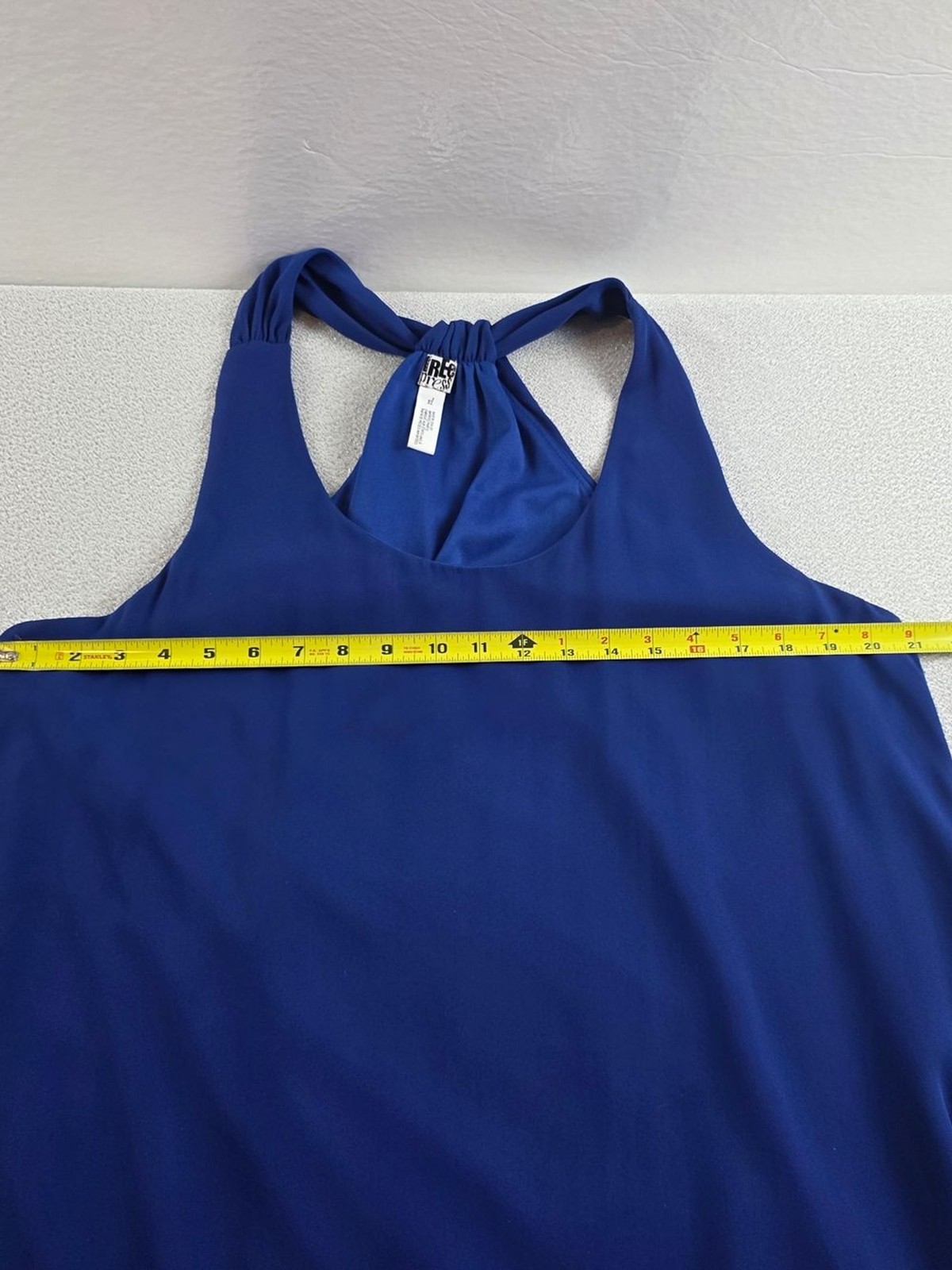 Free Press Draped Racerback Chiffon Dress Royal Blue Wmn’s XL