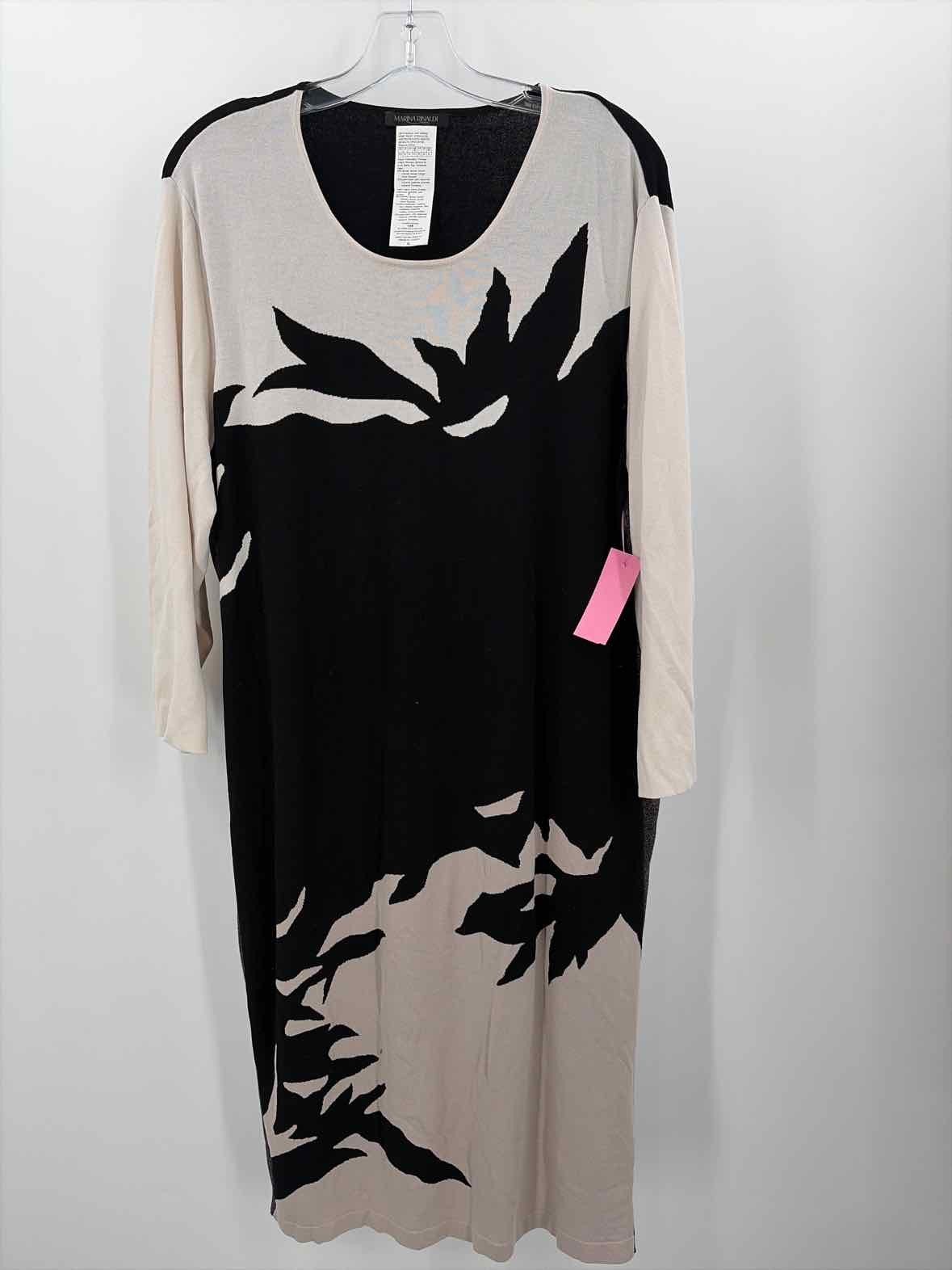 Pre-Owned Marina Rinaldi Black Size XL Knee Length Long Sleeve Dress