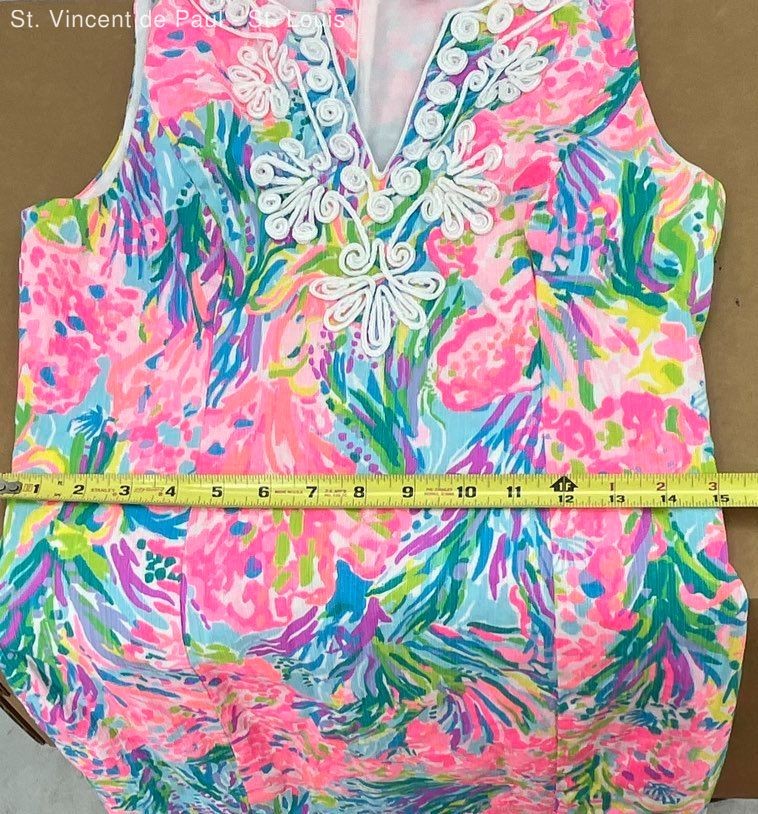 Lilly Pulitzer Womens Gabby Stretch Dress Floral Fan Sea Pants Shift Size 2