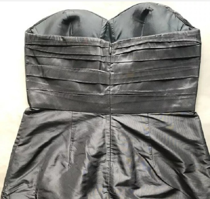 Banana Republic Monogram Black Silk Taffeta Strapless Dress #859135 NWT! 00