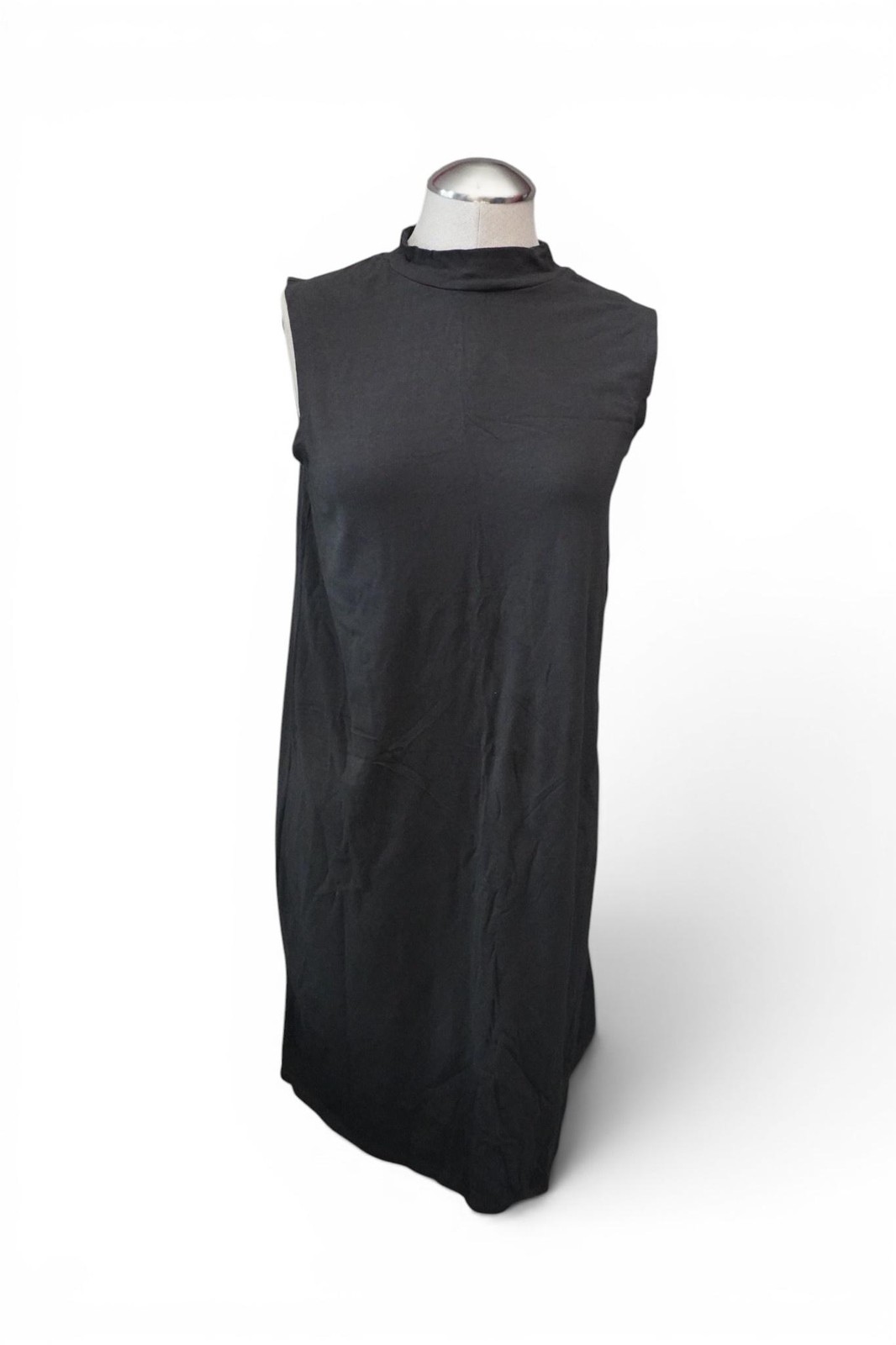 Just Female Dress Womens XS Black Sleeveless Mock Neck A-Line Shift Jersey Knit
