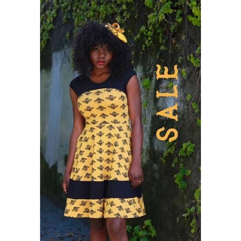 Effie’s Heart Napoli Colorblock Swing Dress M Geometric Swirl Print Pockets