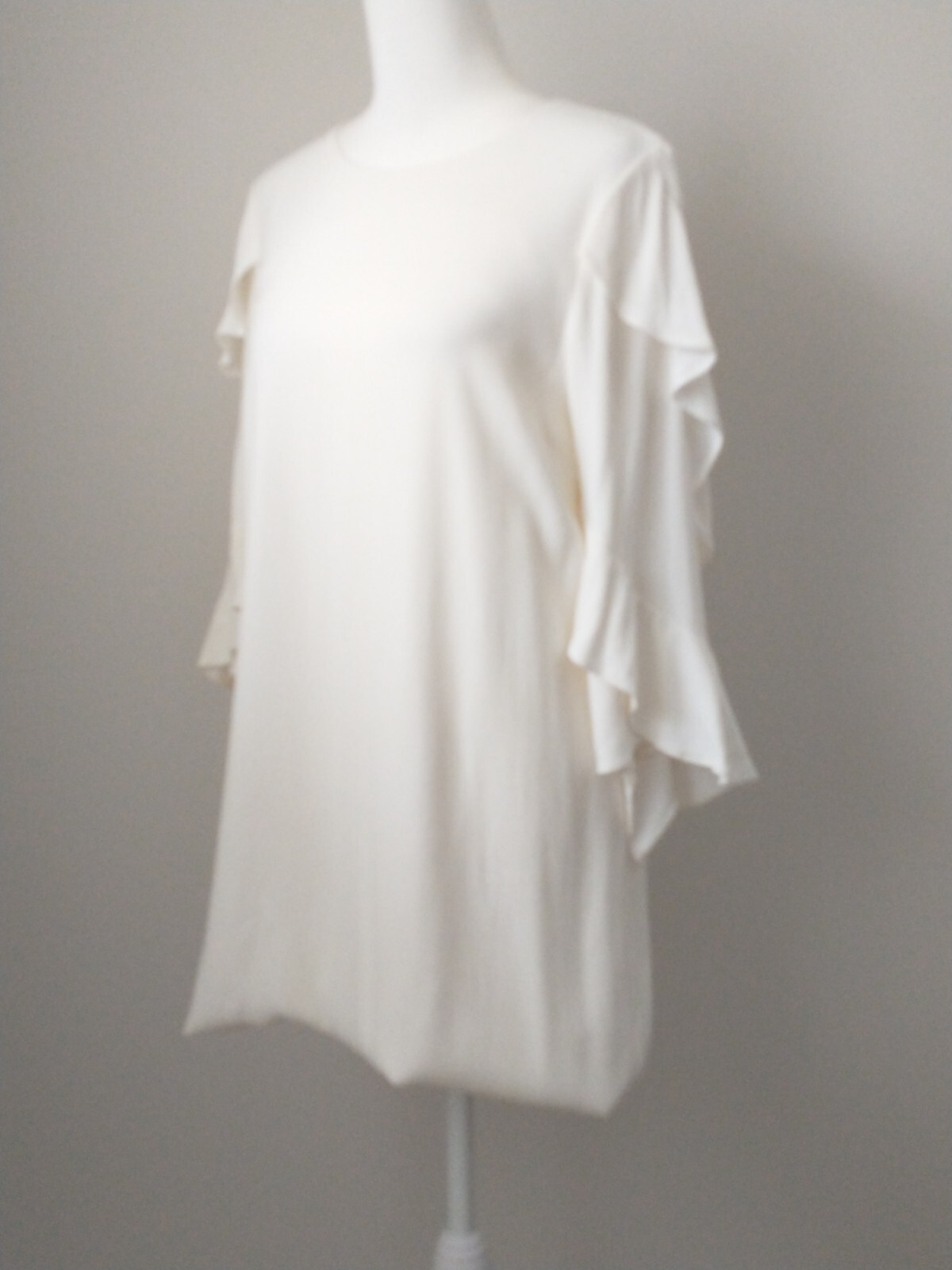 Alexis White Ruffled A-line Mini Casual Wedding Bridal Dress XS Coastal