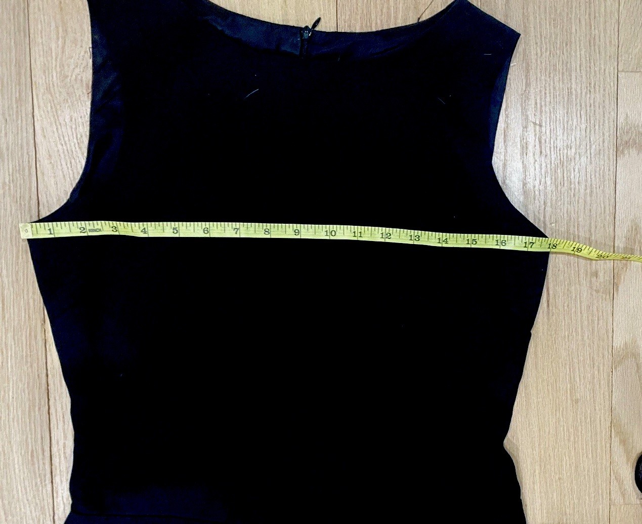 Vintage 90s Kenar Black Sleeveless Mini Dress Drop Waist Mod Size 8 LBD