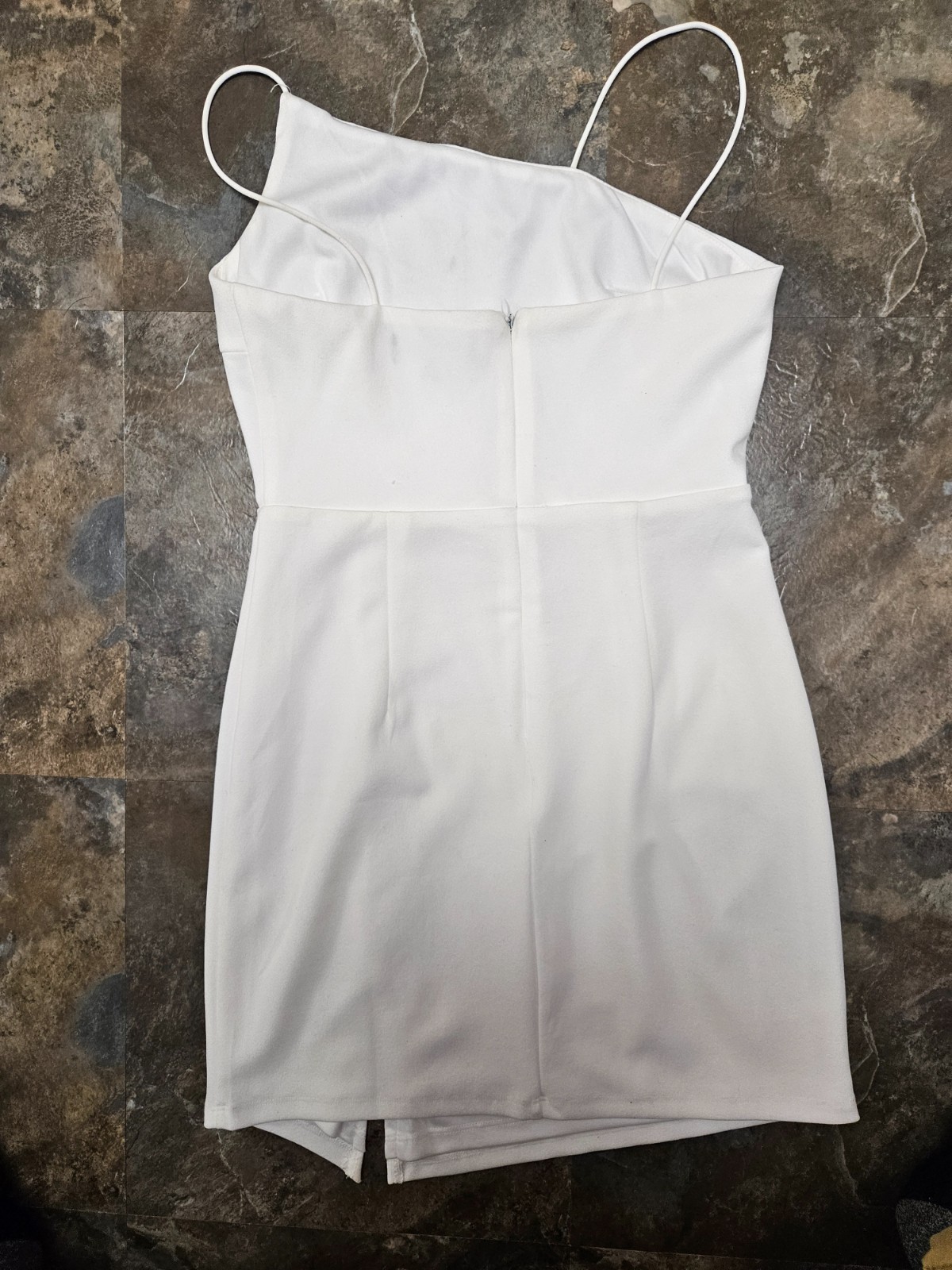 Lulus White Mini Dress With Spaghetti Straps Pleats in Front And Back