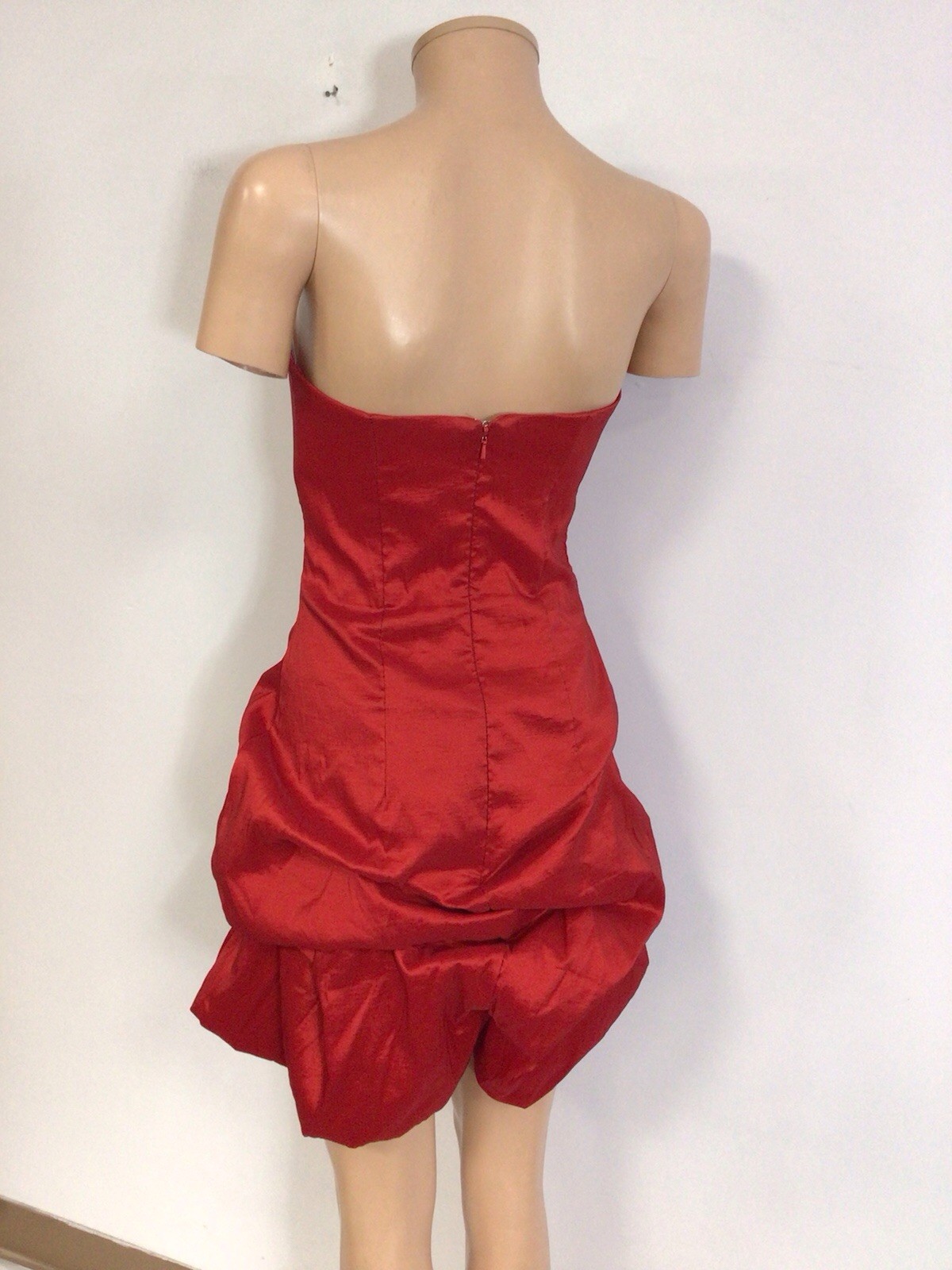 Gunne Sax for Jessica McClintock Red Cocktail Dress Strapless Party Womens 7