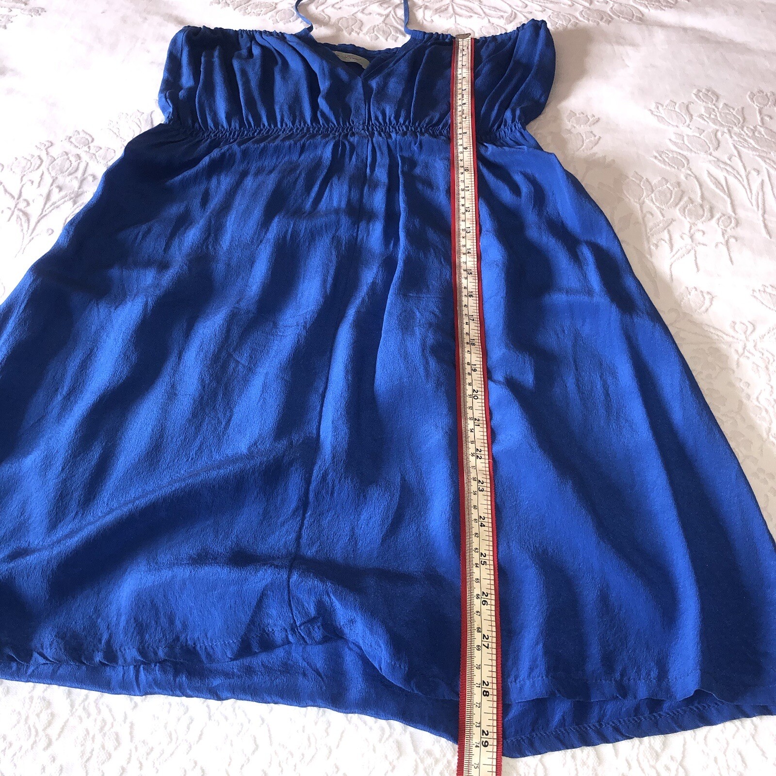 GEREN FORD COBALT BLUE SILK DRESS SIZE UNKNOWN SEE PHOTO MEASUREMENTS