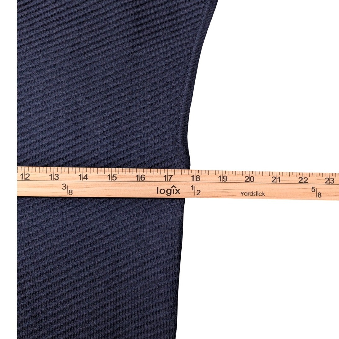 NWT Brooks Brothers Navy Textured Knit Sheath Dress XL Stretch Midi