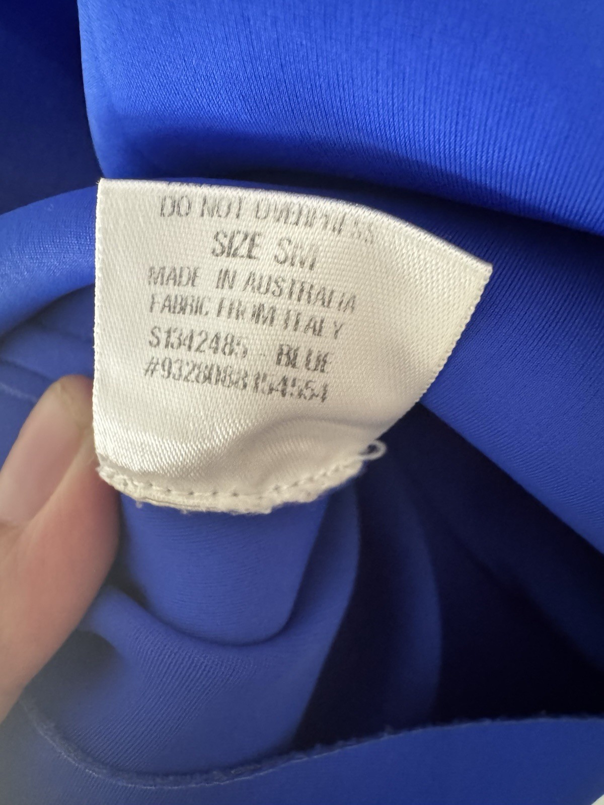 Scanlan Theodore Blue Sleeveless Shift Dress Round Neck Ruffle Hem Size S/M