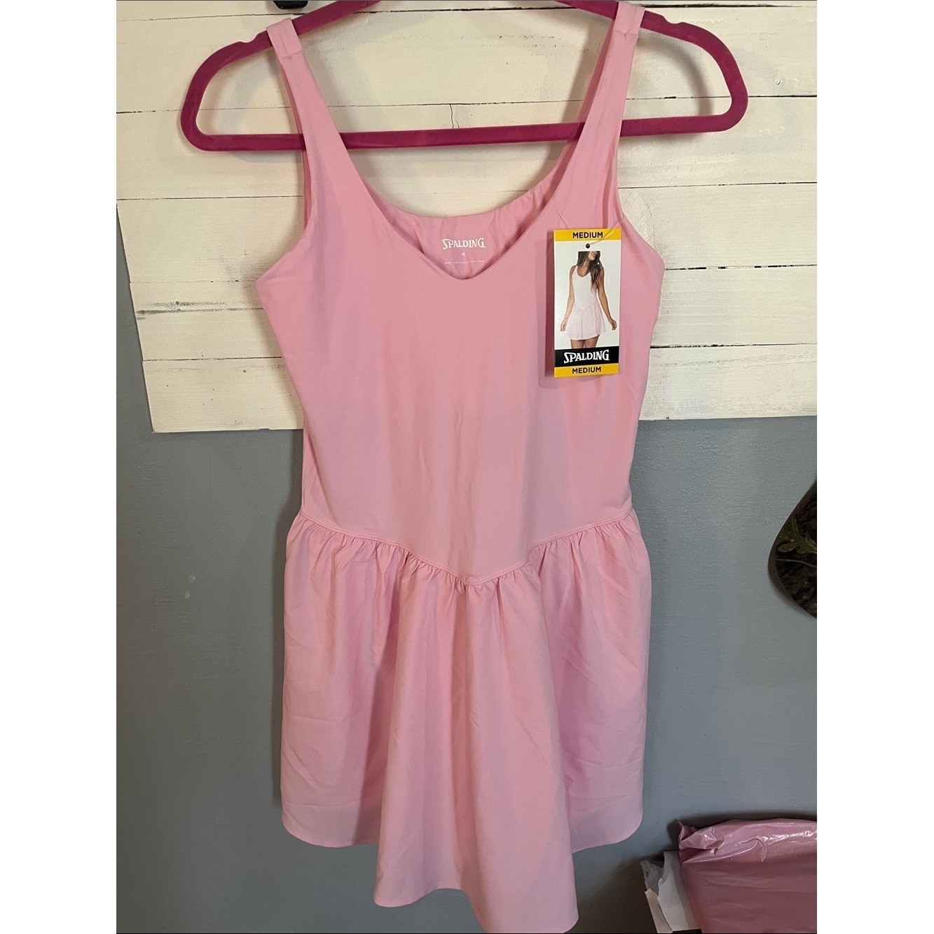 Spalding Pink Sleeveless Casual Tank Dress
