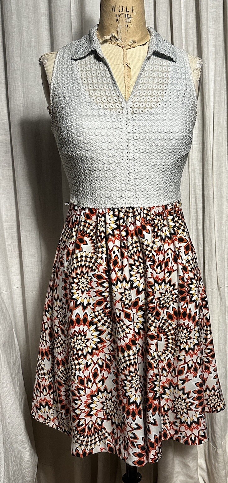 DB Established 1962 Womens Lace/woven Sleeveless Fit Flare Dress Sz 4 Pre-owned