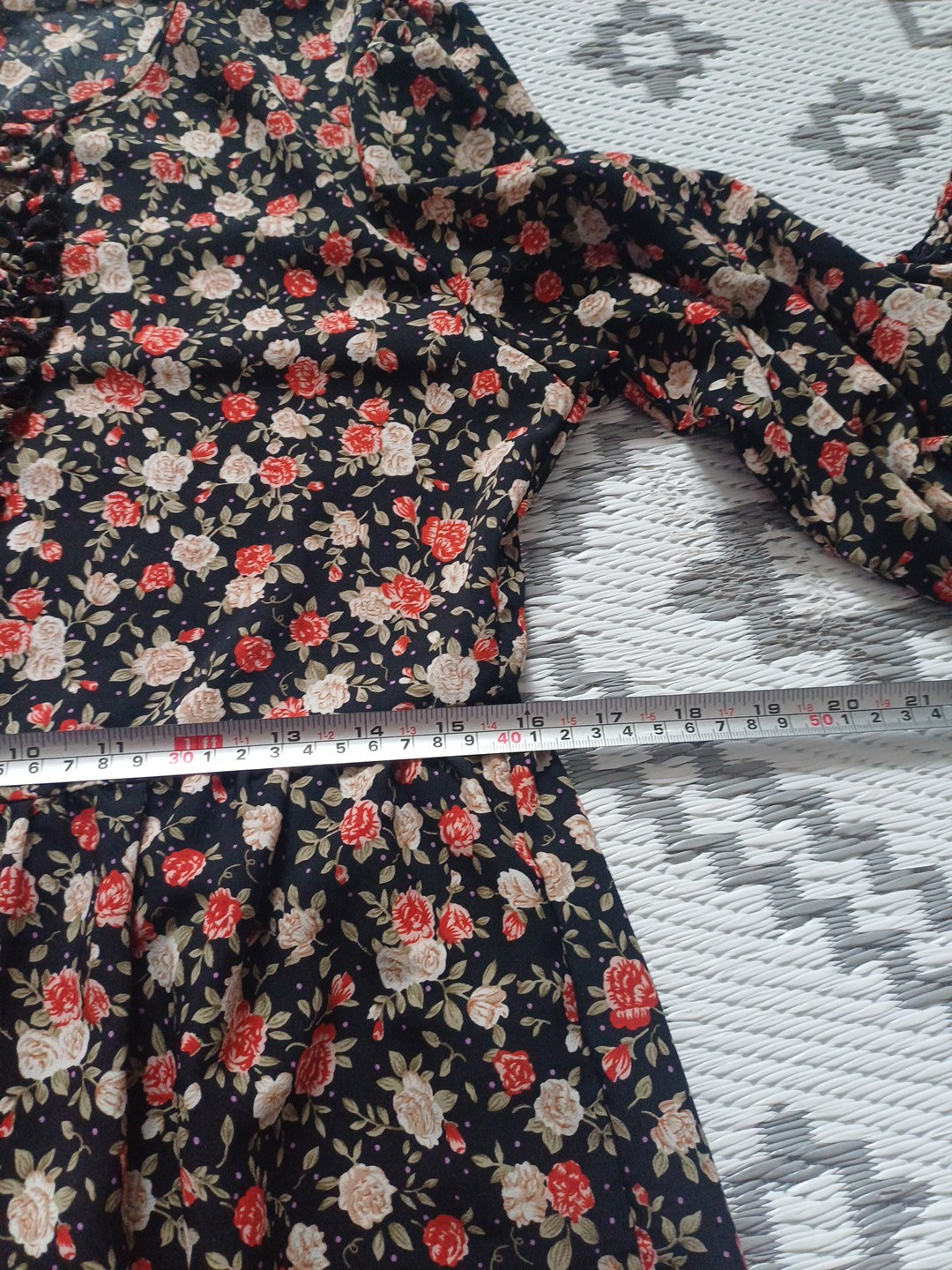 Pretty Boho ruffle floaty Roses Print 🌹 Floral Maxi Dress 👗S M 10 12