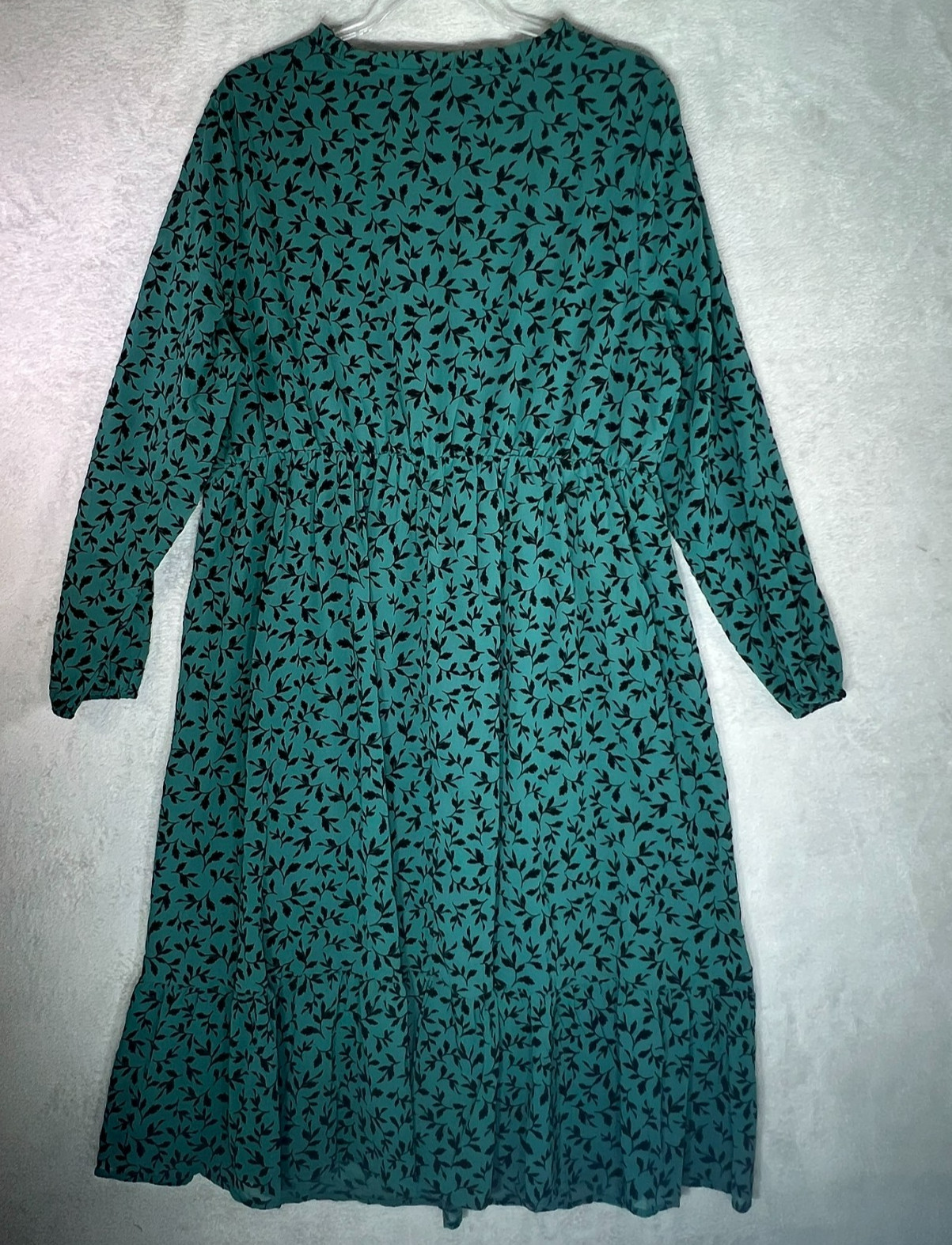 NWT BloomChic Lined Pockets Velvet Leaf Print Dress Women’s 14 16 Cottagecore