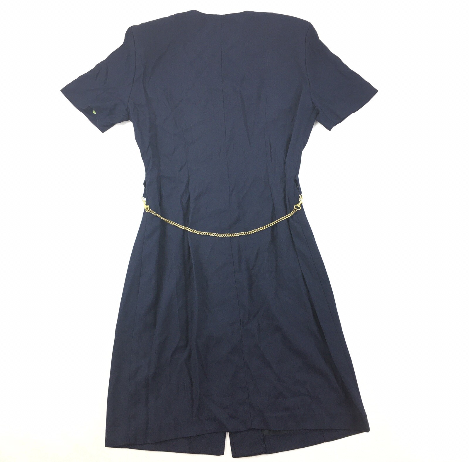 NWT Vintage Lois Snyder Dani Max Button Front Dress Womens Sz 10 Navy Ivory