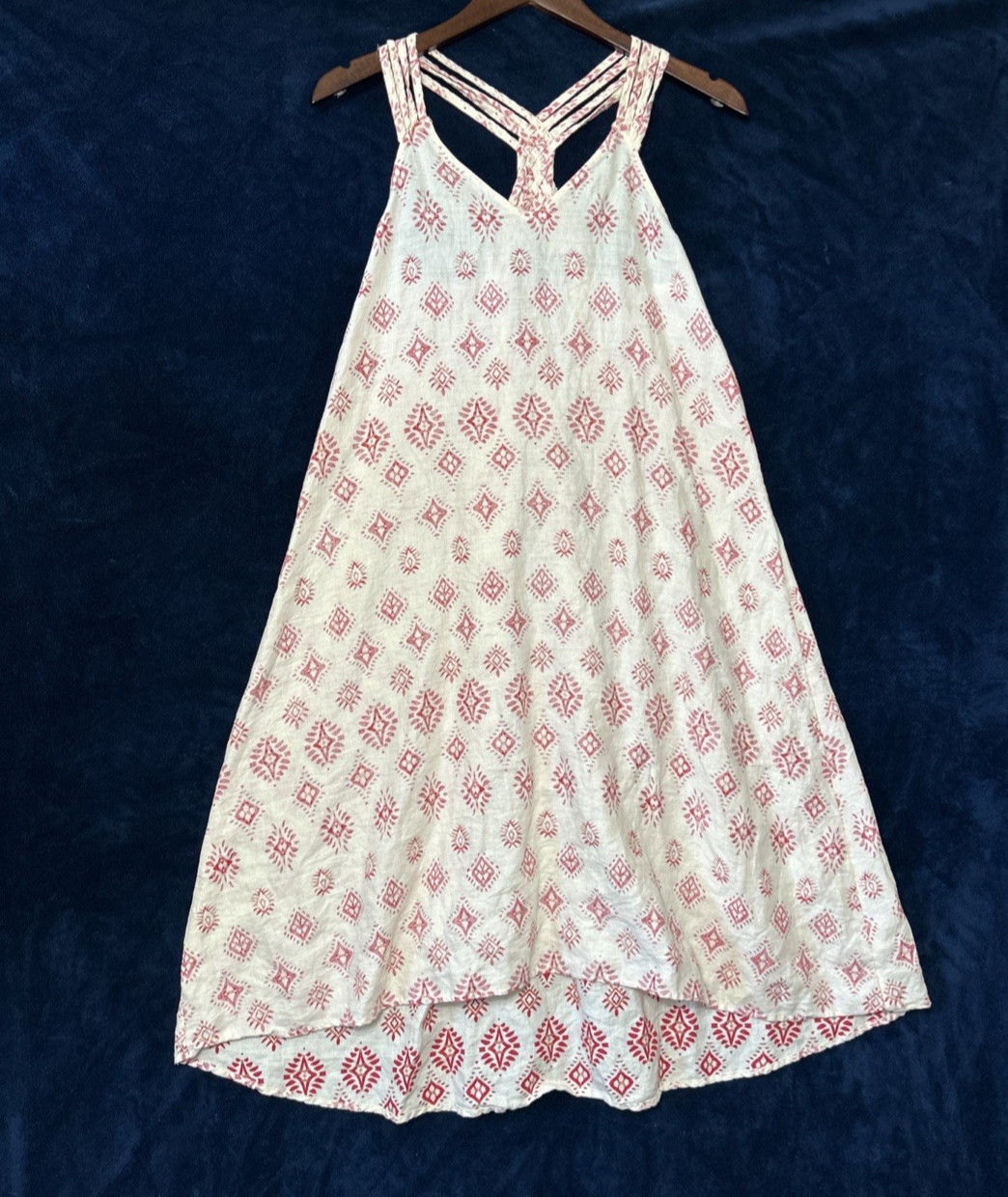 Artisan Ny Womens 0 Linen Halter Dress Size S Shift Braided Mediterranean