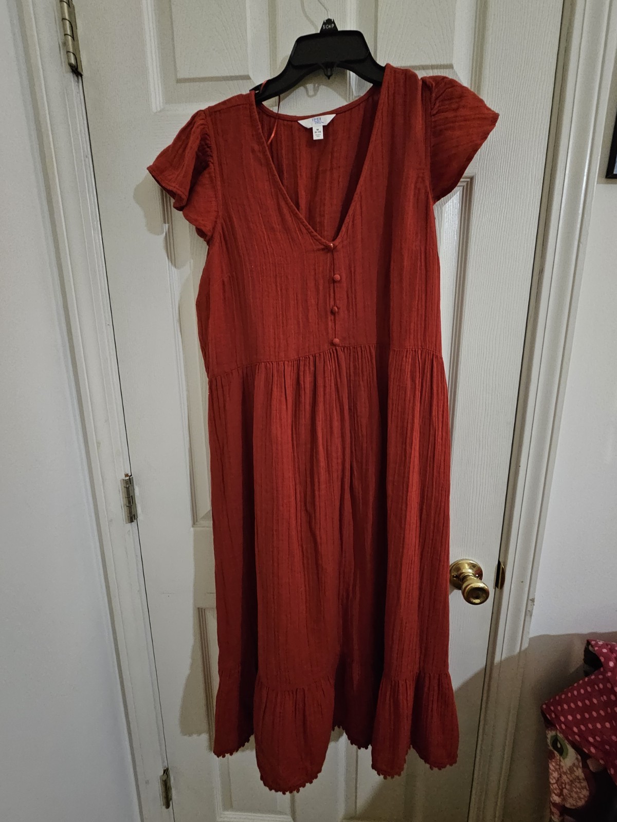 Time & Tru Women’s Red Summer Dress Empire Waist Size M (8-10)