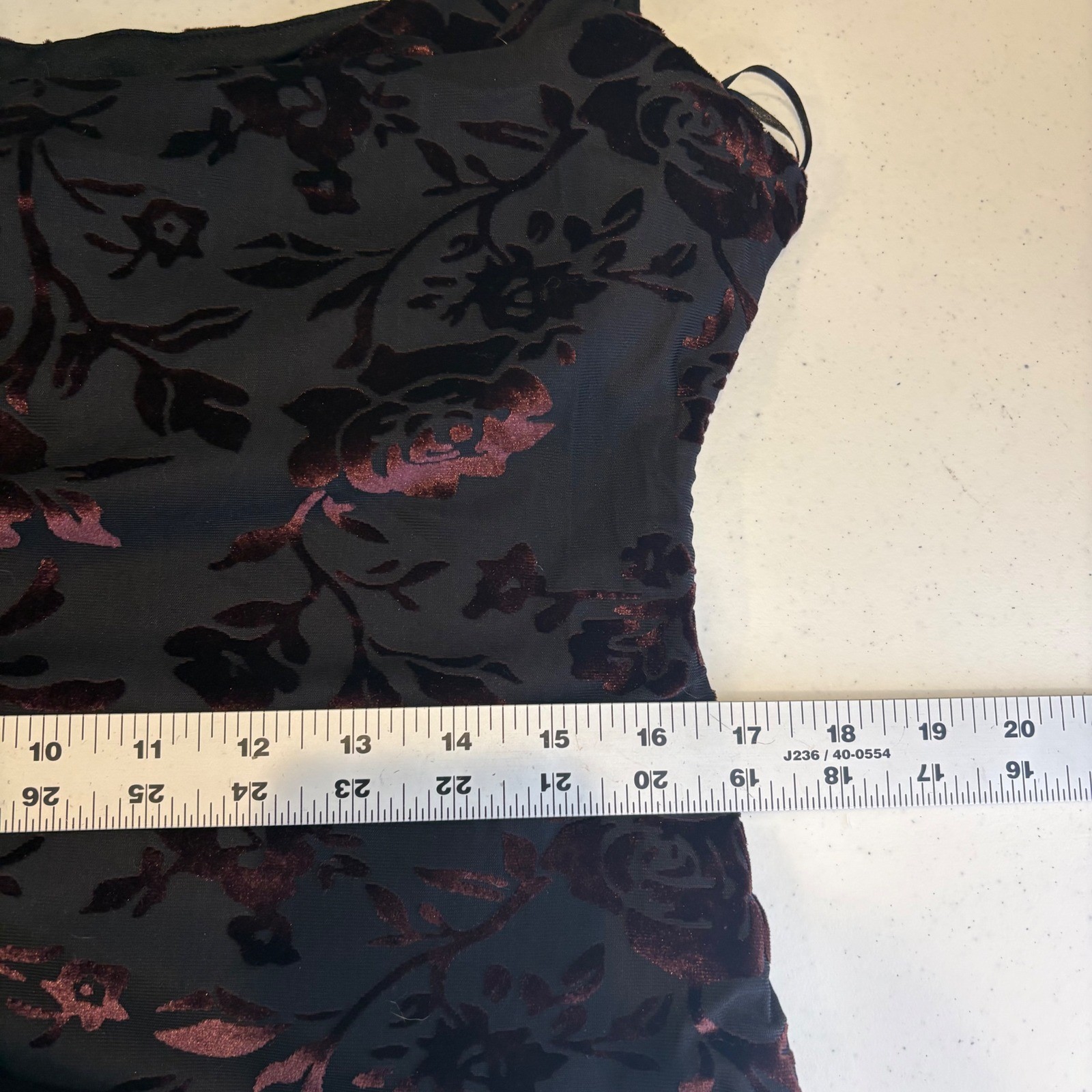 Whimsigoth Velvet Floral Burnout Maxi Dress Cutout Burgundy Black XL Vamp