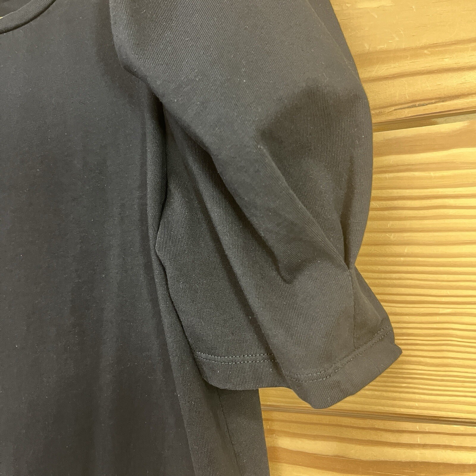 Pomander Place Dress XS Black Puffed Sleeve Shift T Shirt Stella Short B125