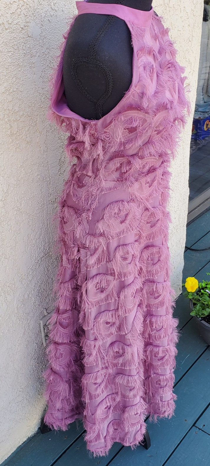 NWT RARE DAZY Pink Sleeveless Eyelash Rayon Maxi Party Dress Size M Fairy Core