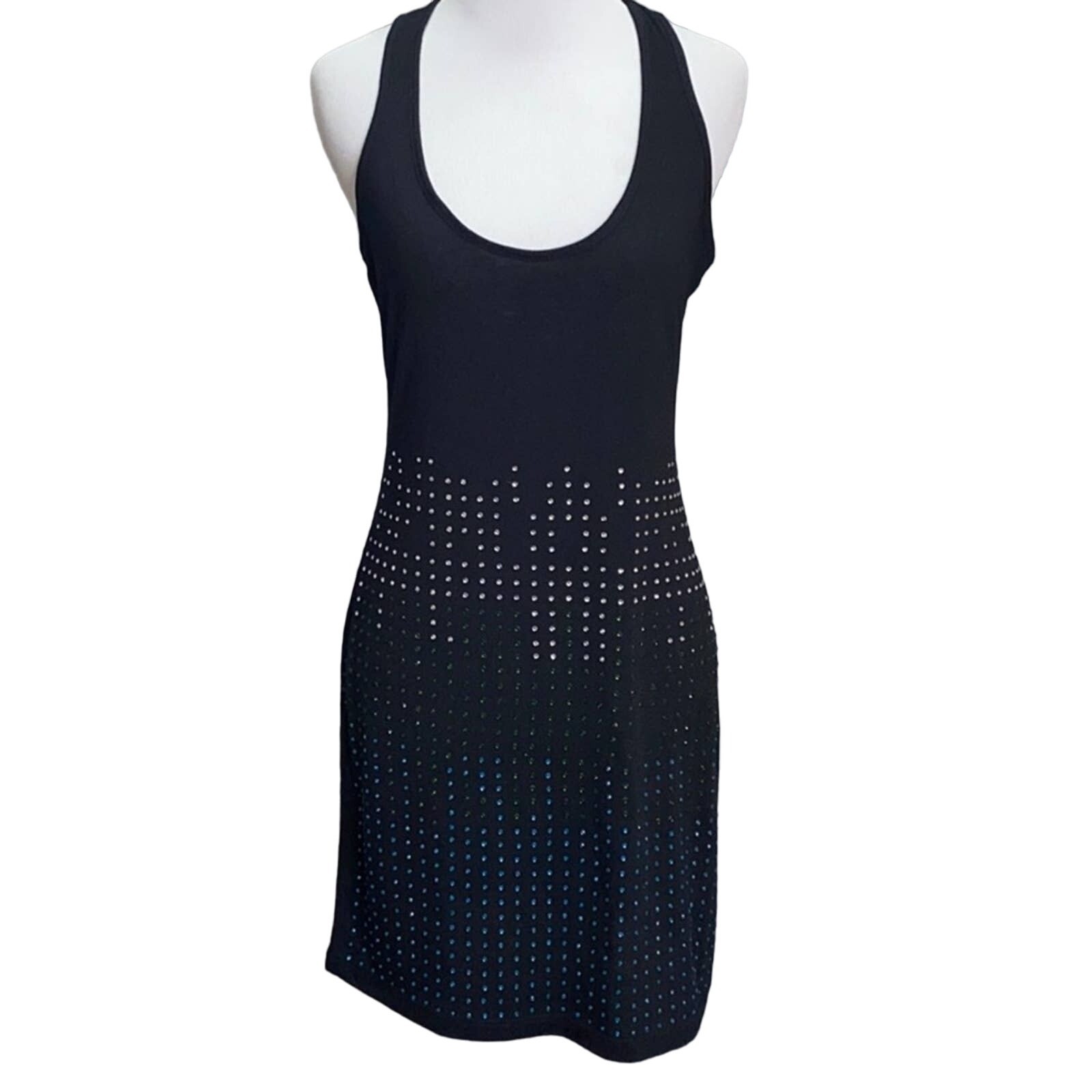 L8teR Rhinestone Jewel Racerback Dress Medium
