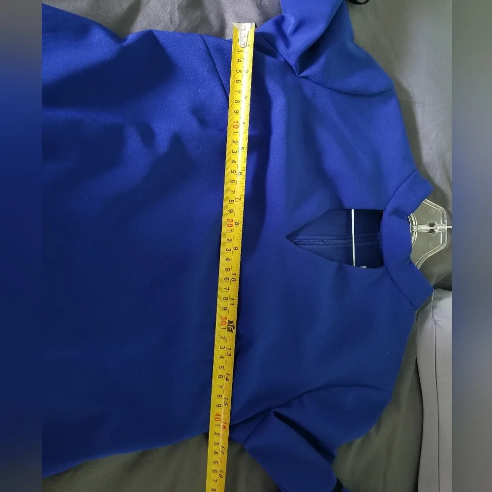 NWT, Julia Jordan Womens Cobalt Blue Short Bell-Sleeve Choker Sheath Dress