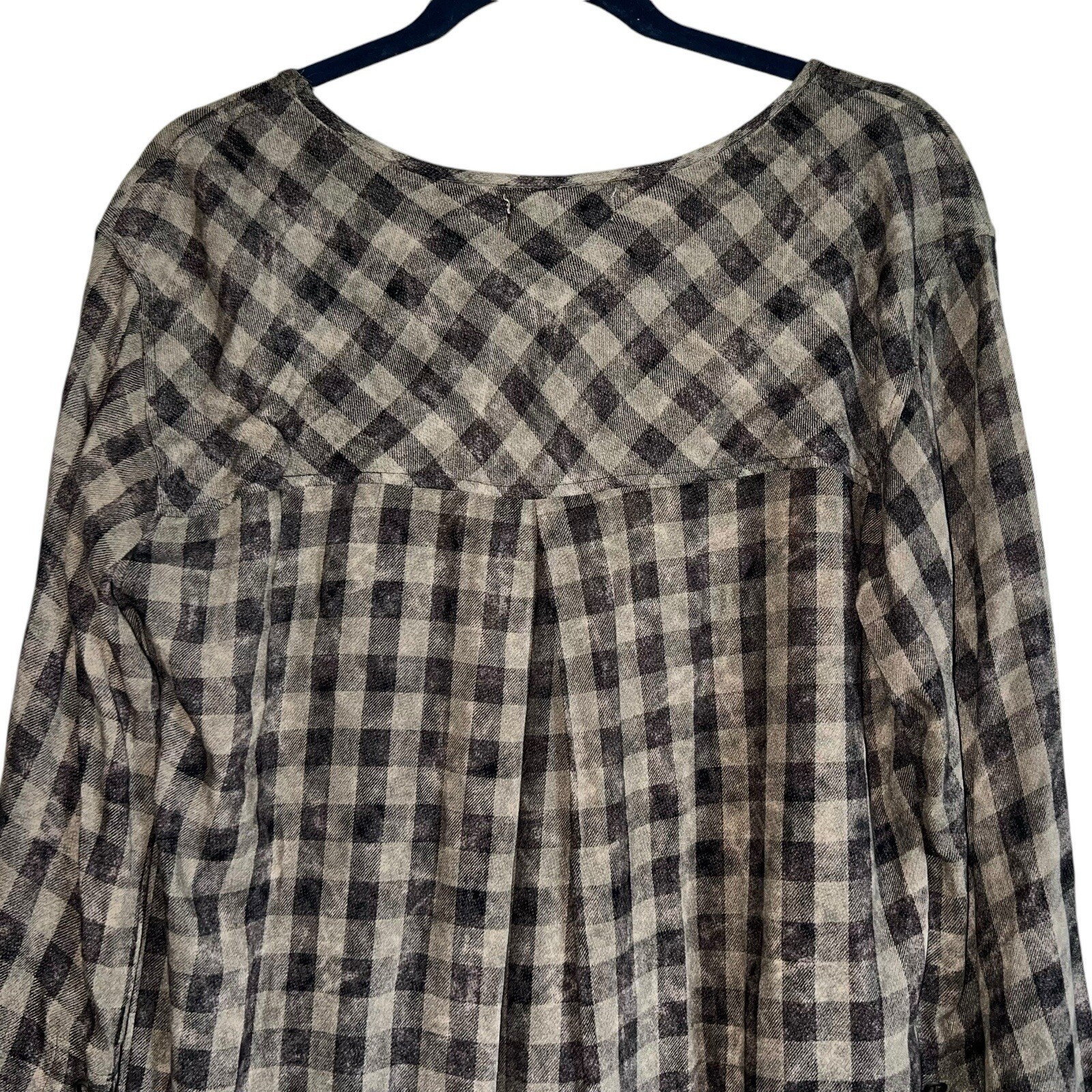 Bella Dahl Size S Gingham Plaid Mini Dress Soft Grunge 90s Revival Size Small