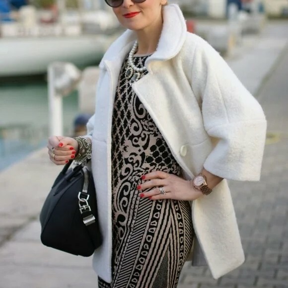 VERTIGO PARIS 💥 Viscose!! Long Sleeve Knit Jacquard Tunic Dress Long line Top