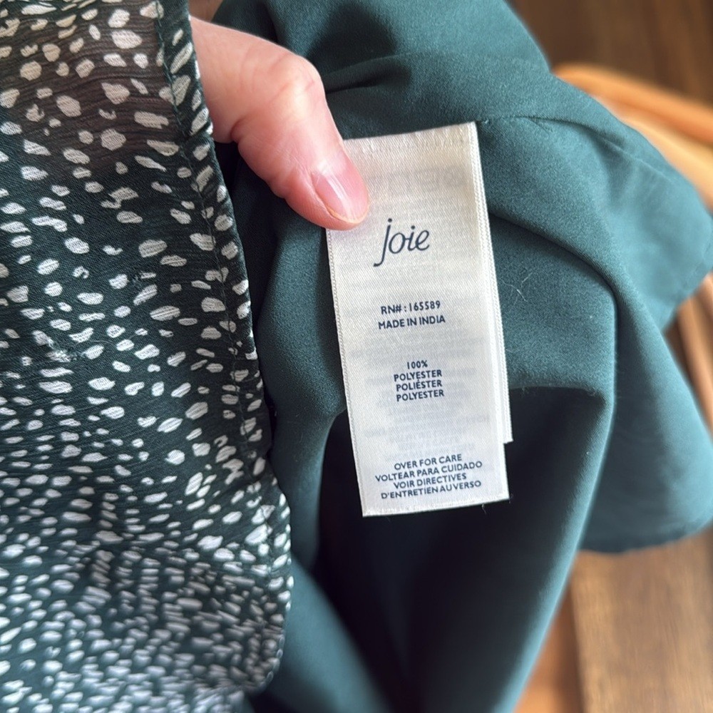 Joie green and White patterned Long Sleeve Dress medium